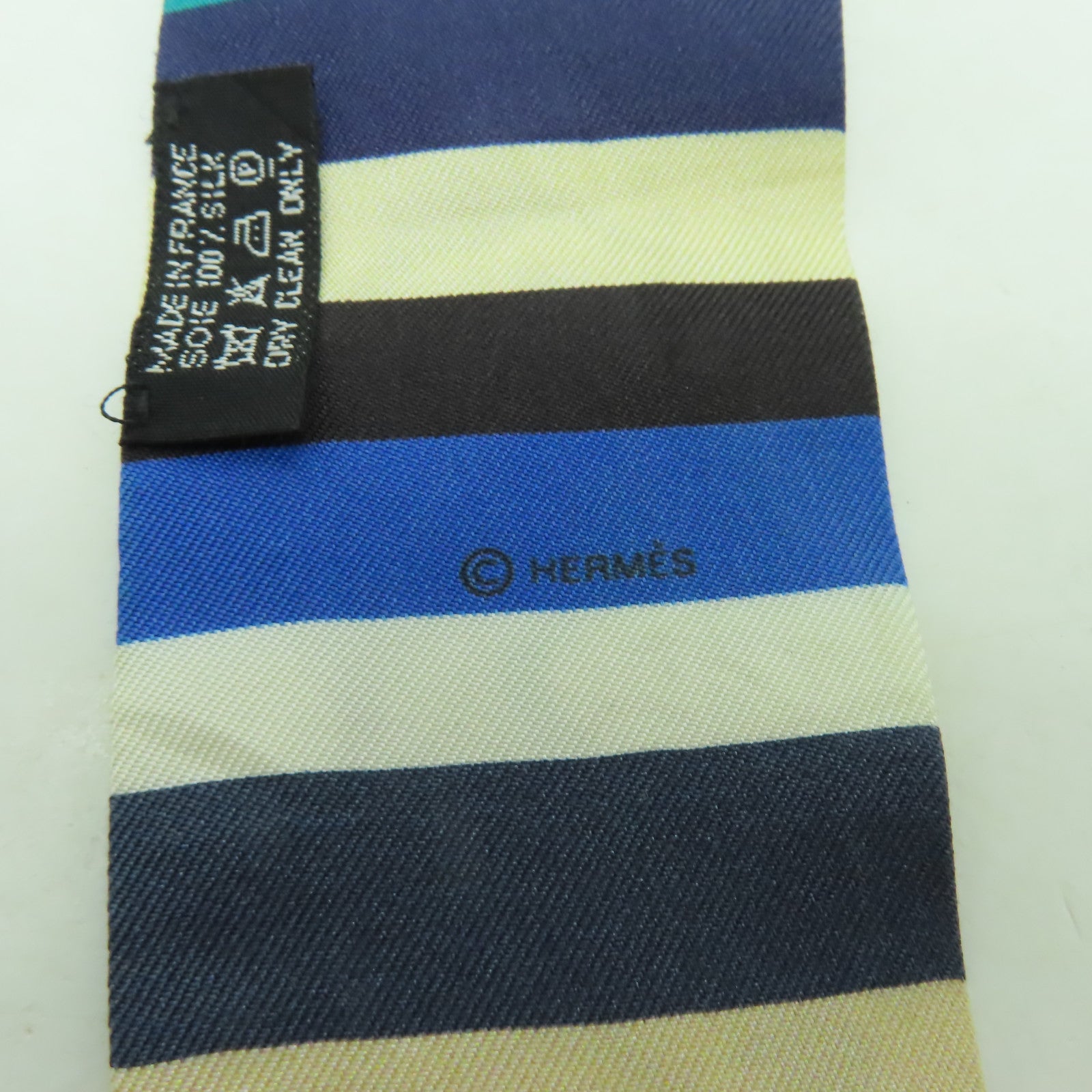 HERMES 【激減優惠】絲質Twilly絲巾藍色/彩色