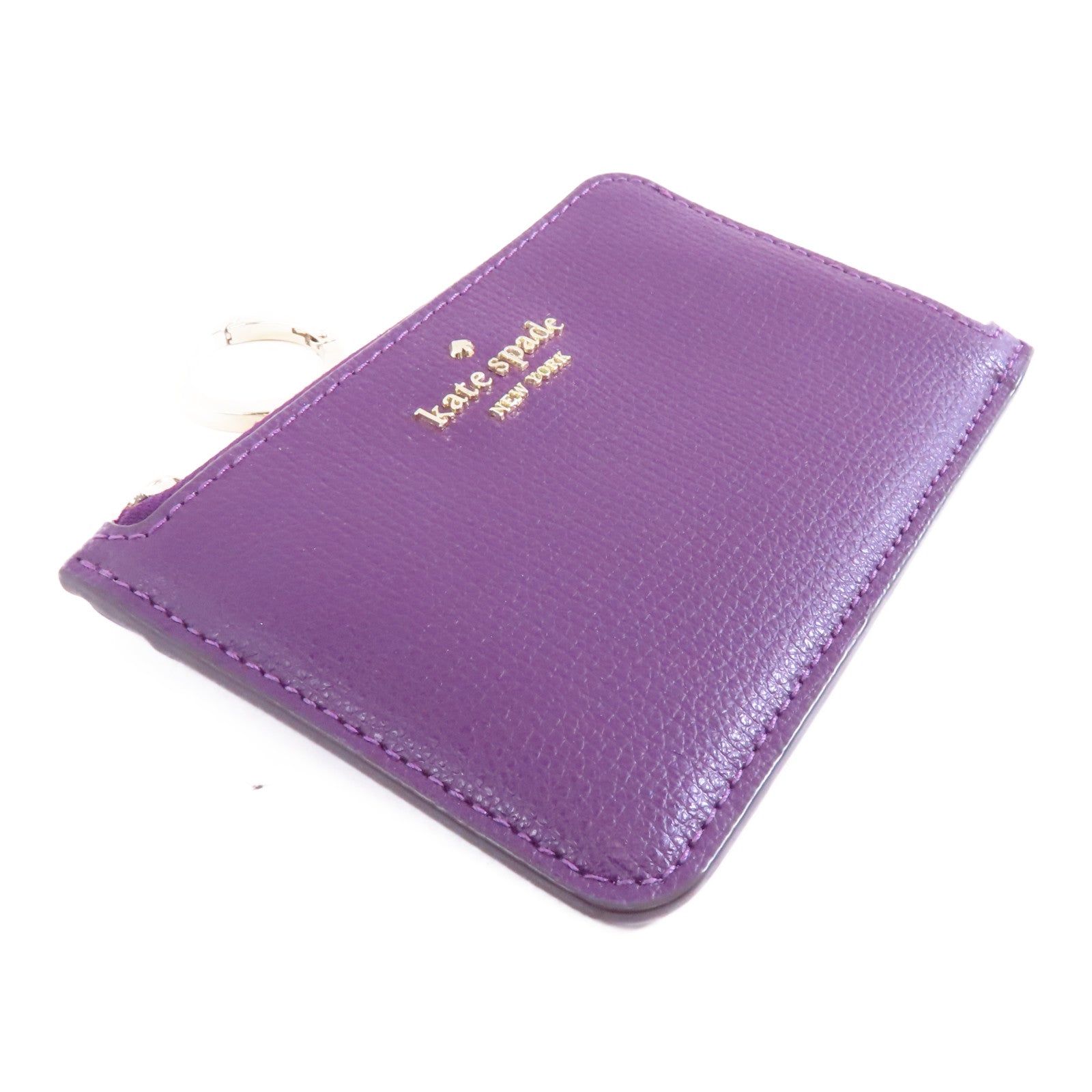 Kate Spade 牛皮皮革Card Case金扣卡片套紫色