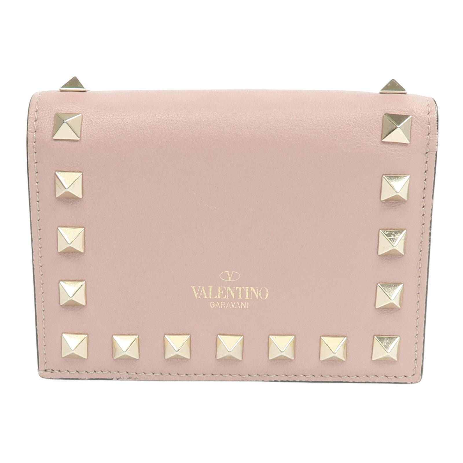 Valentino 牛皮皮革Bifold Wallet金扣錢包