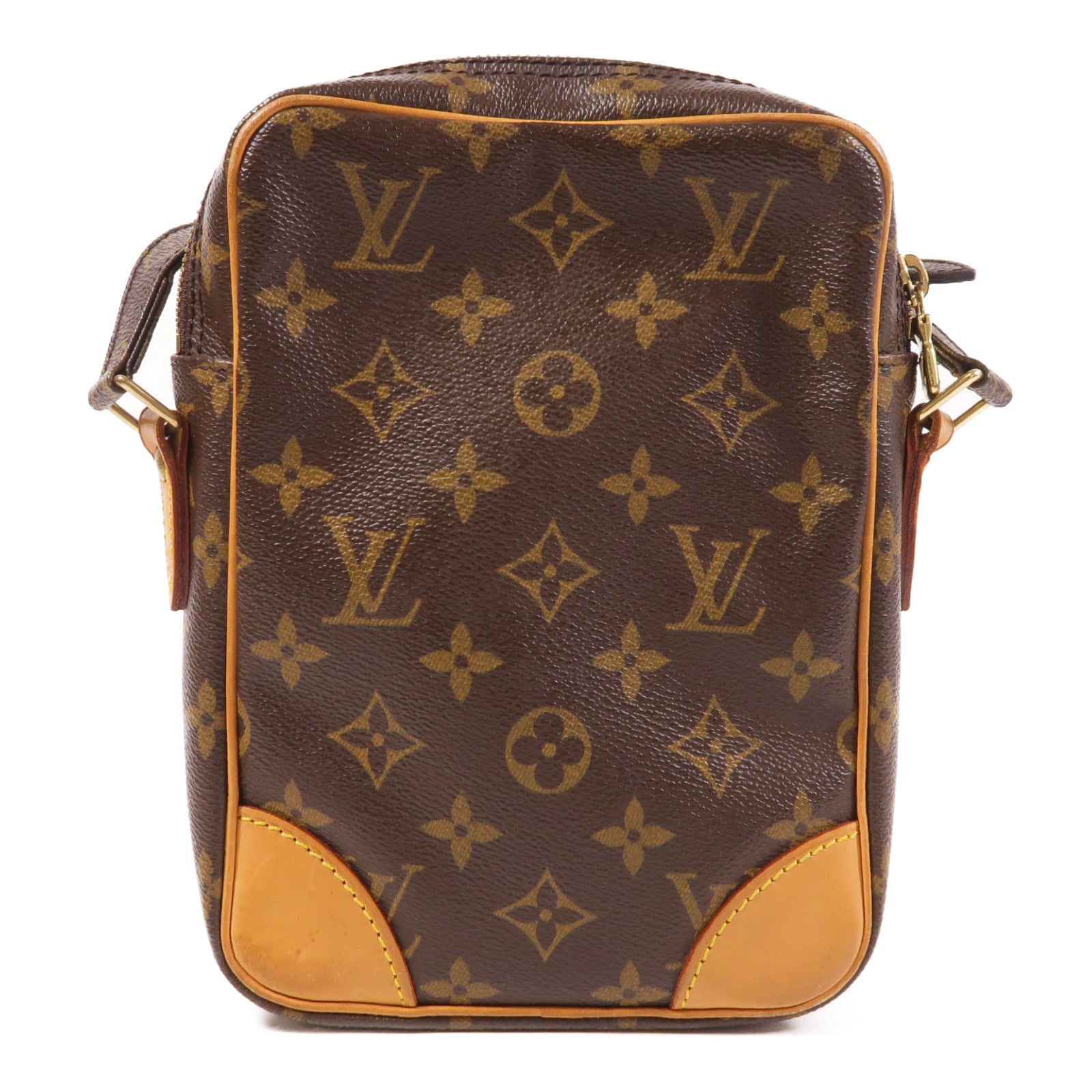 LOUIS VUITTON Monogram Danube金扣肩背袋棕色