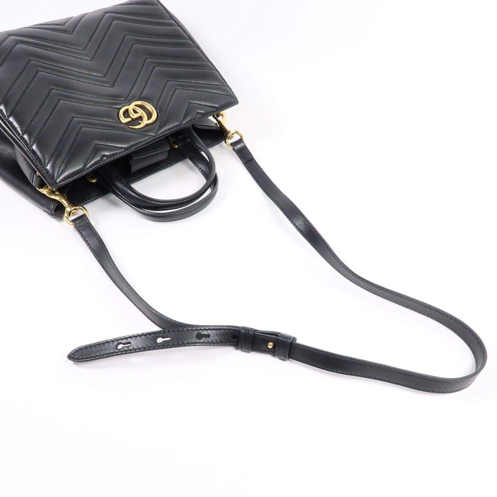 GUCCI 牛皮皮革GG Marmont Handbag手挽肩背兩用袋