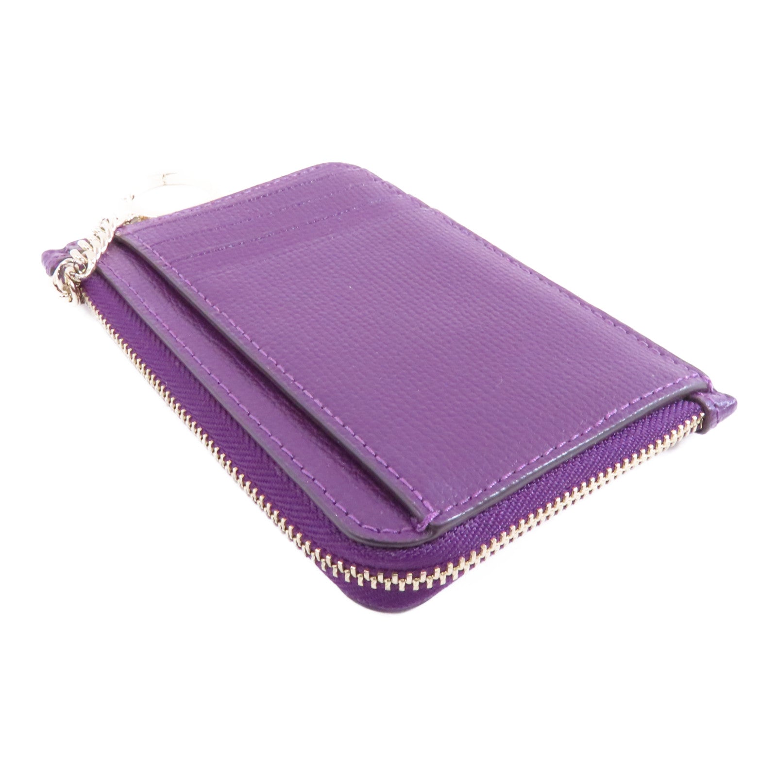 Kate Spade 牛皮皮革Card Case金扣卡片套紫色