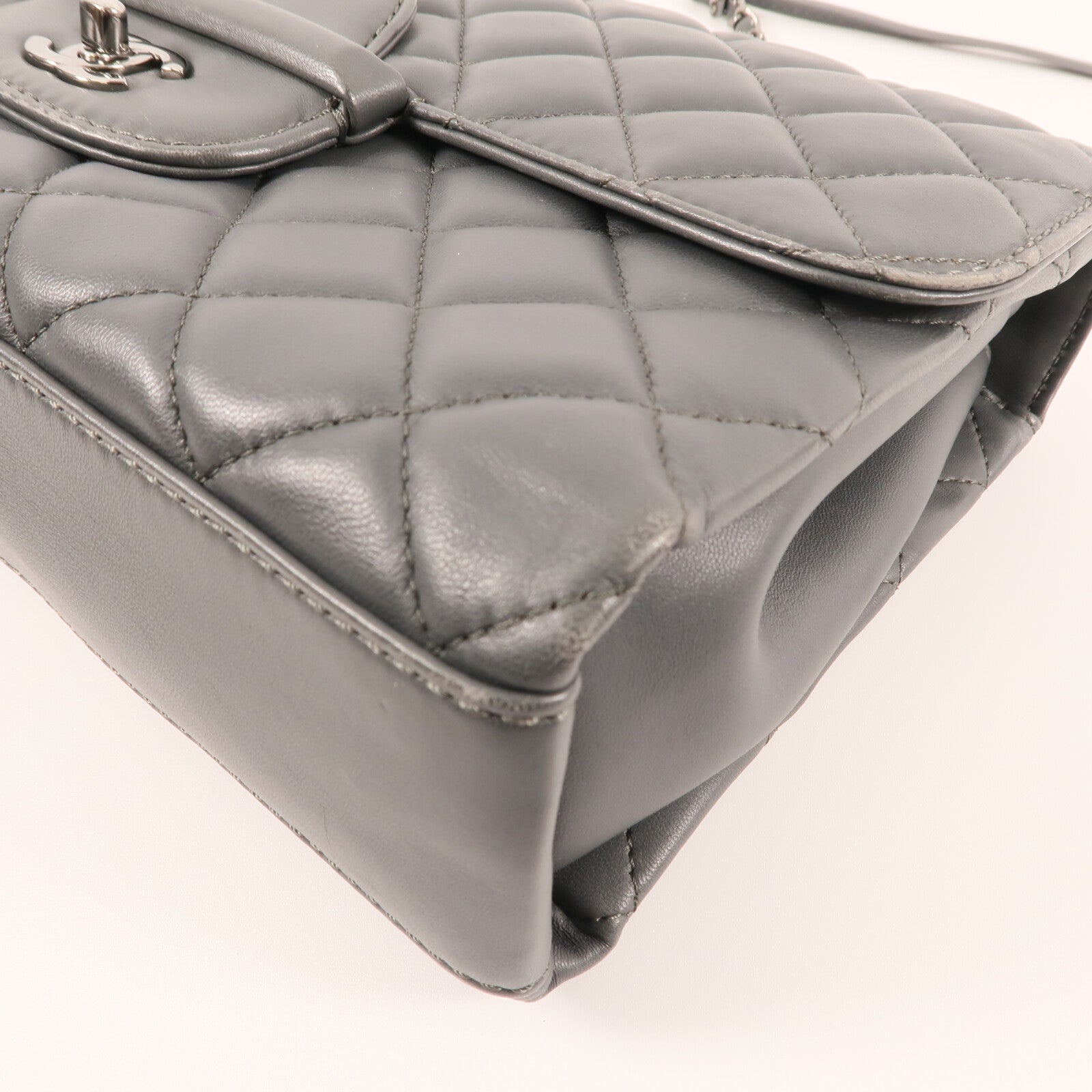 CHANEL 羊皮皮革Shoulder Bag銀扣鏈帶肩背袋