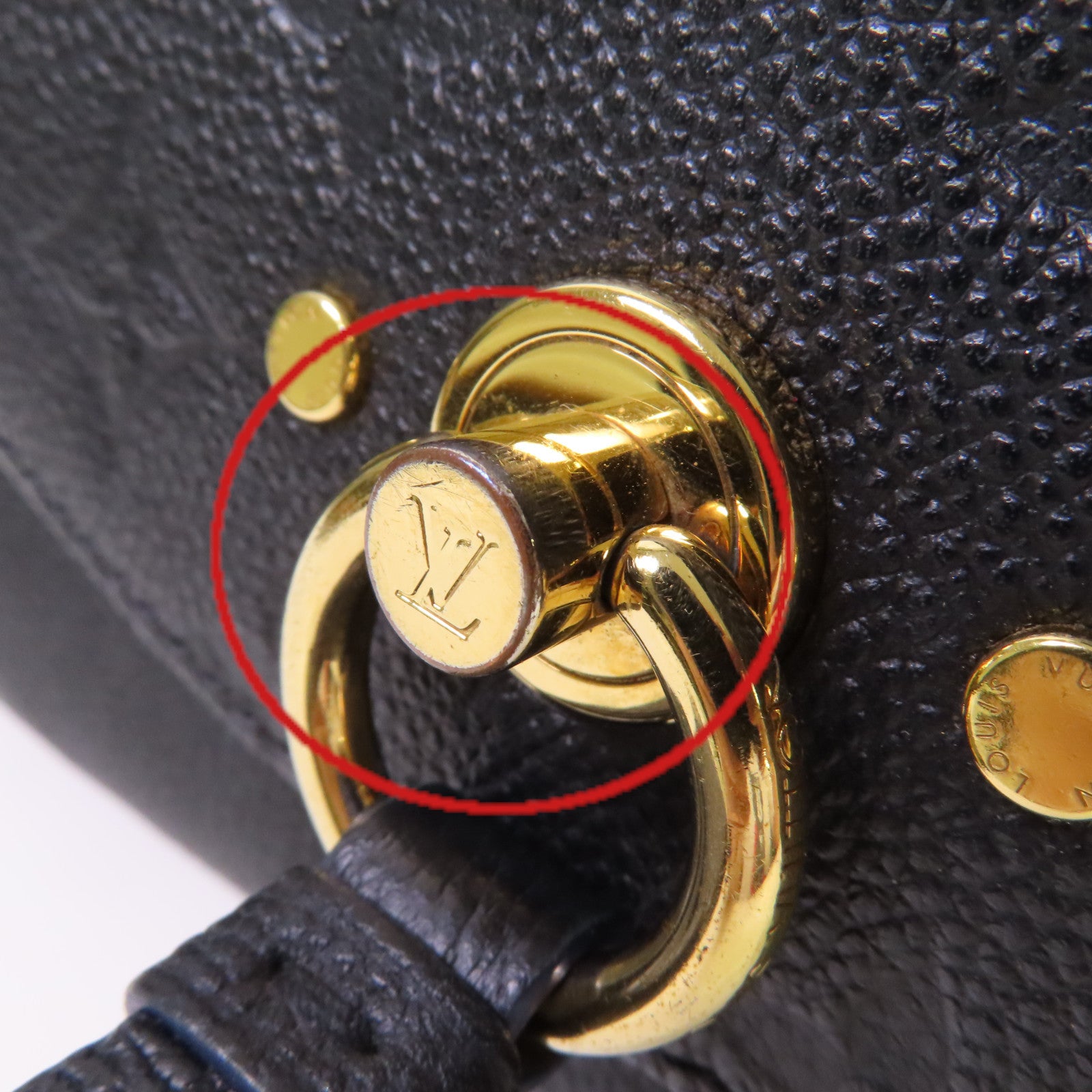 LOUIS VUITTON Monogram Empreinte Blanche BB Shoulder Bag金扣手挽肩背兩用袋黑色