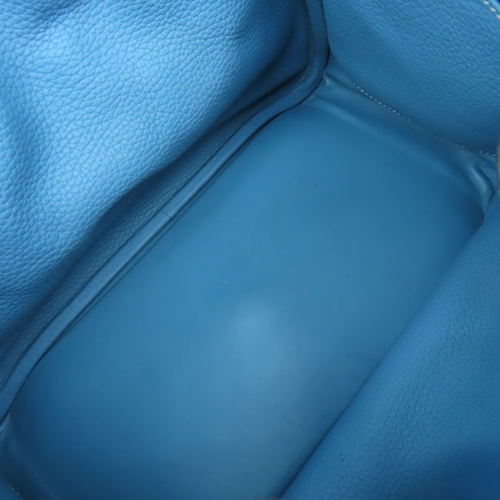 HERMES 【清倉大減價】Taurillon Clemence Lindy 30銀扣手挽肩背兩用袋Blue Jean藍色