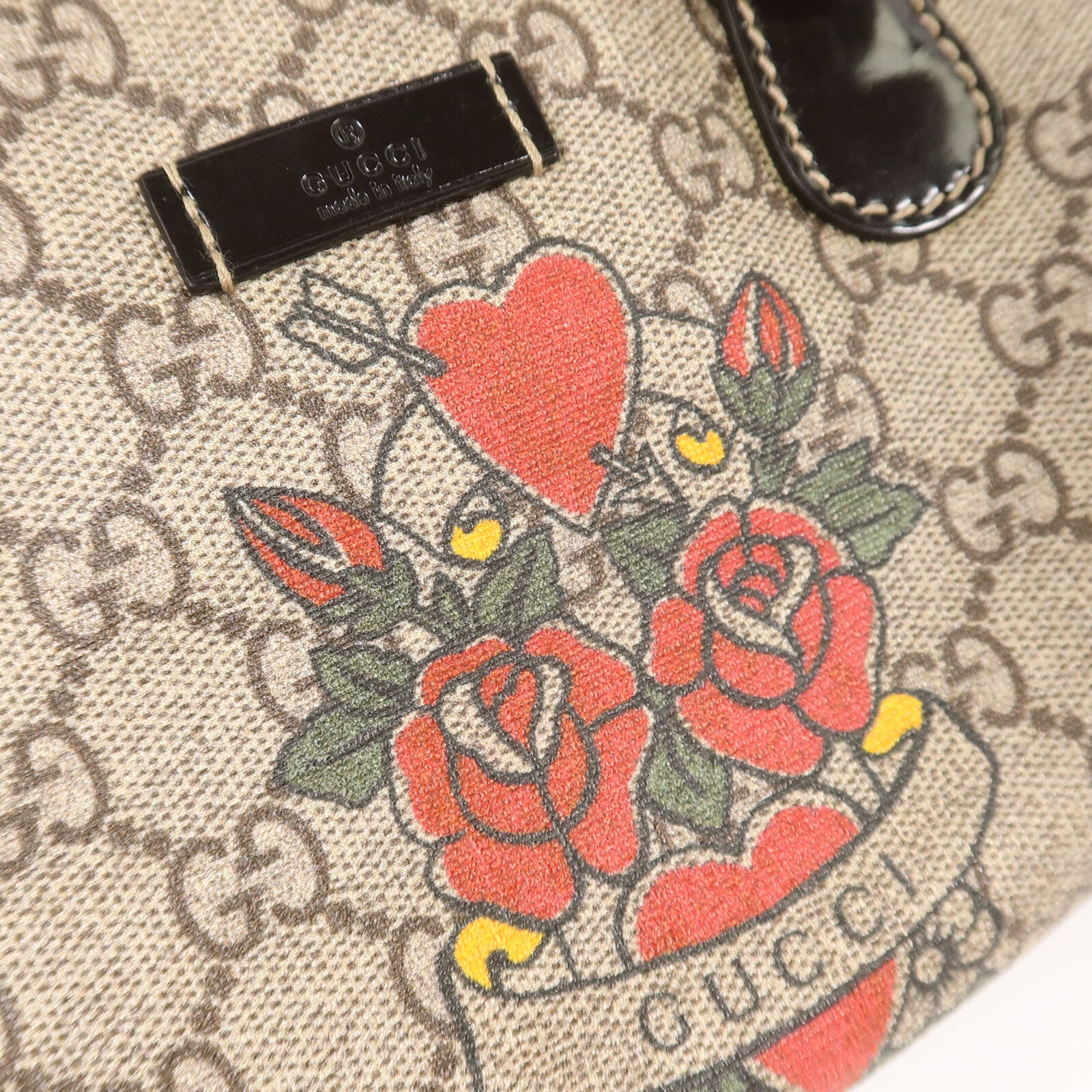 GUCCI 塗層帆布Heart Tattoo Boston Bag Small手挽袋