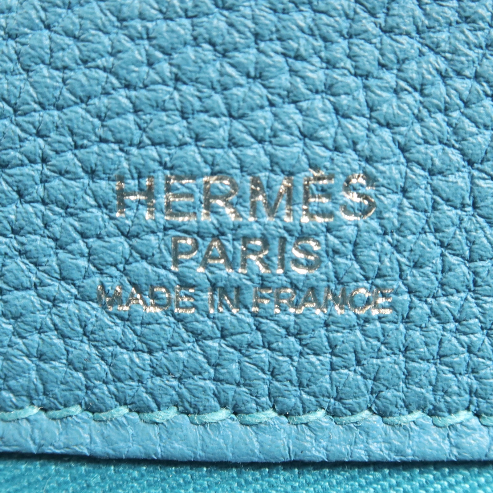 HERMES Togo皮革/Swift皮革Kelly Ghillies 32銀扣手挽肩背兩用袋Turquoise