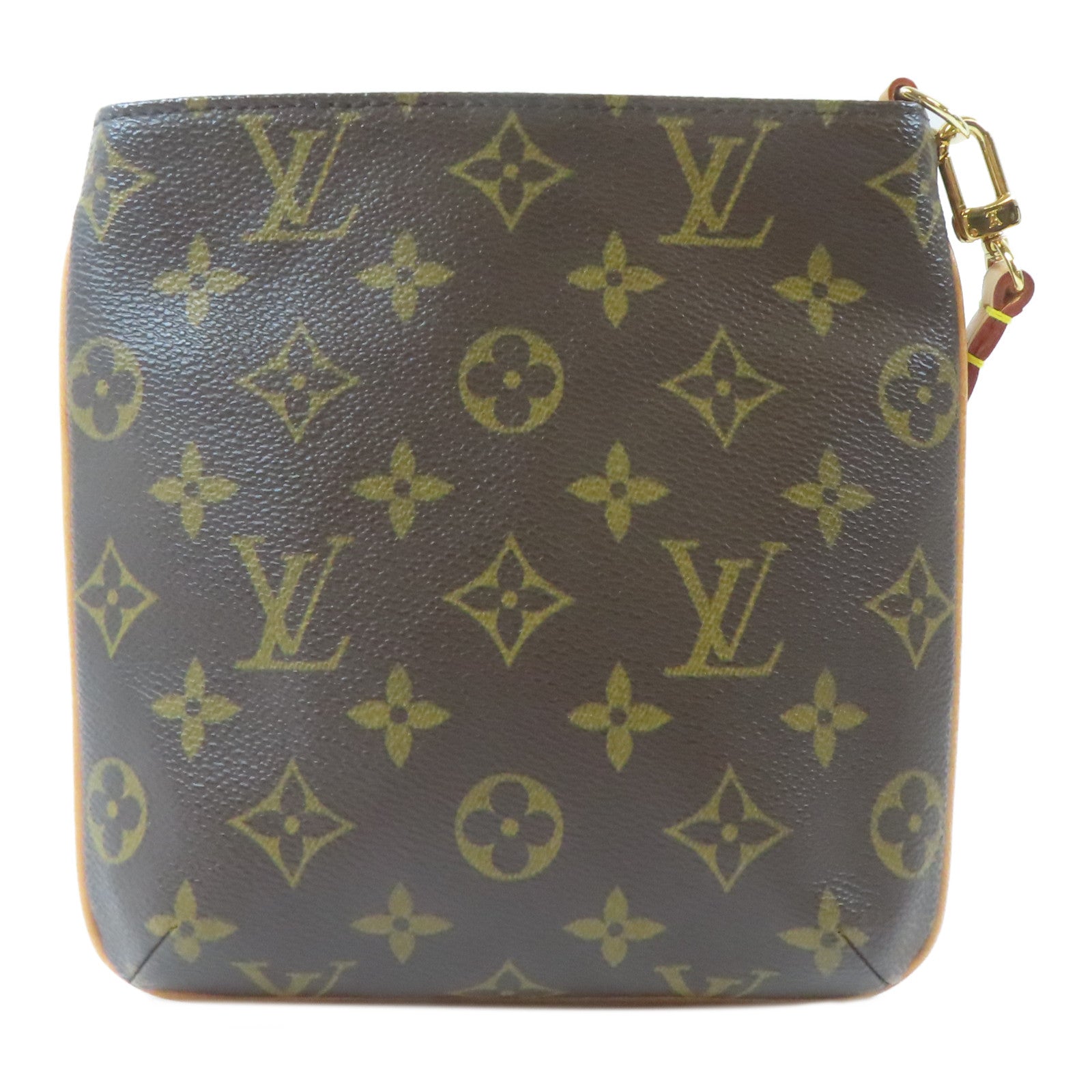 LOUIS VUITTON Monogram Partition金扣手拿包啡色