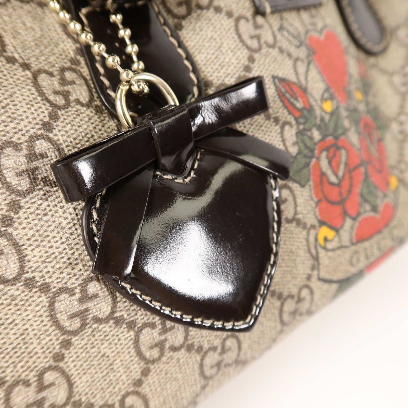 GUCCI 塗層帆布Heart Tattoo Boston Bag Small手挽袋