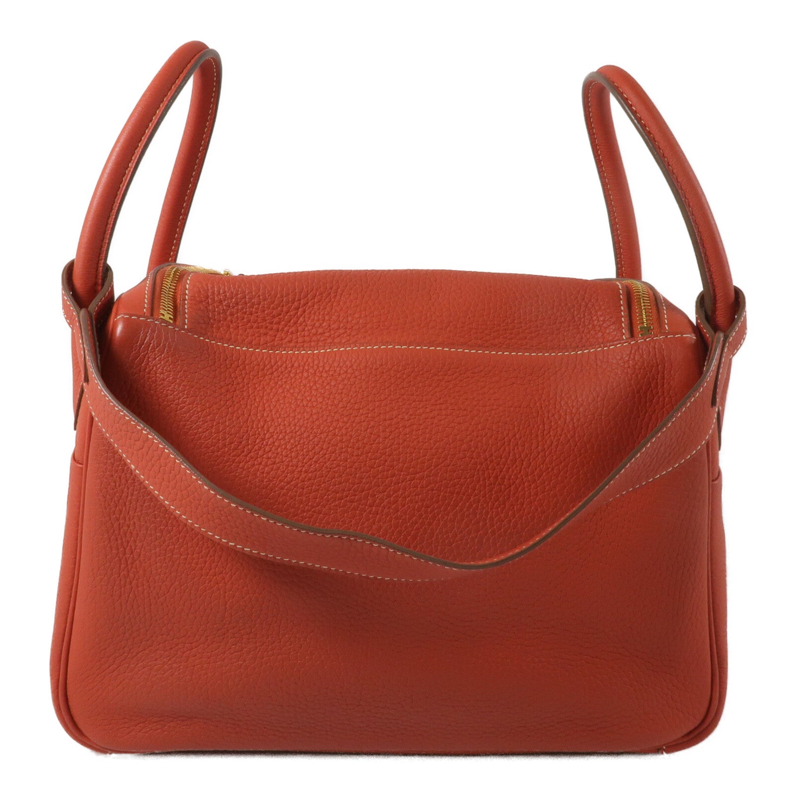 HERMES Clemence皮革Lindy 30肩背袋Rouge Tomate