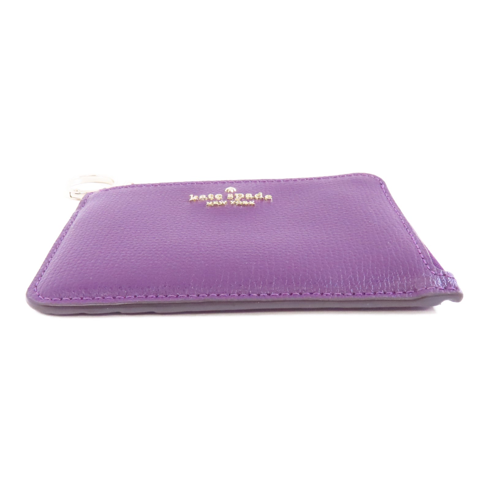 Kate Spade 牛皮皮革Card Case金扣卡片套紫色