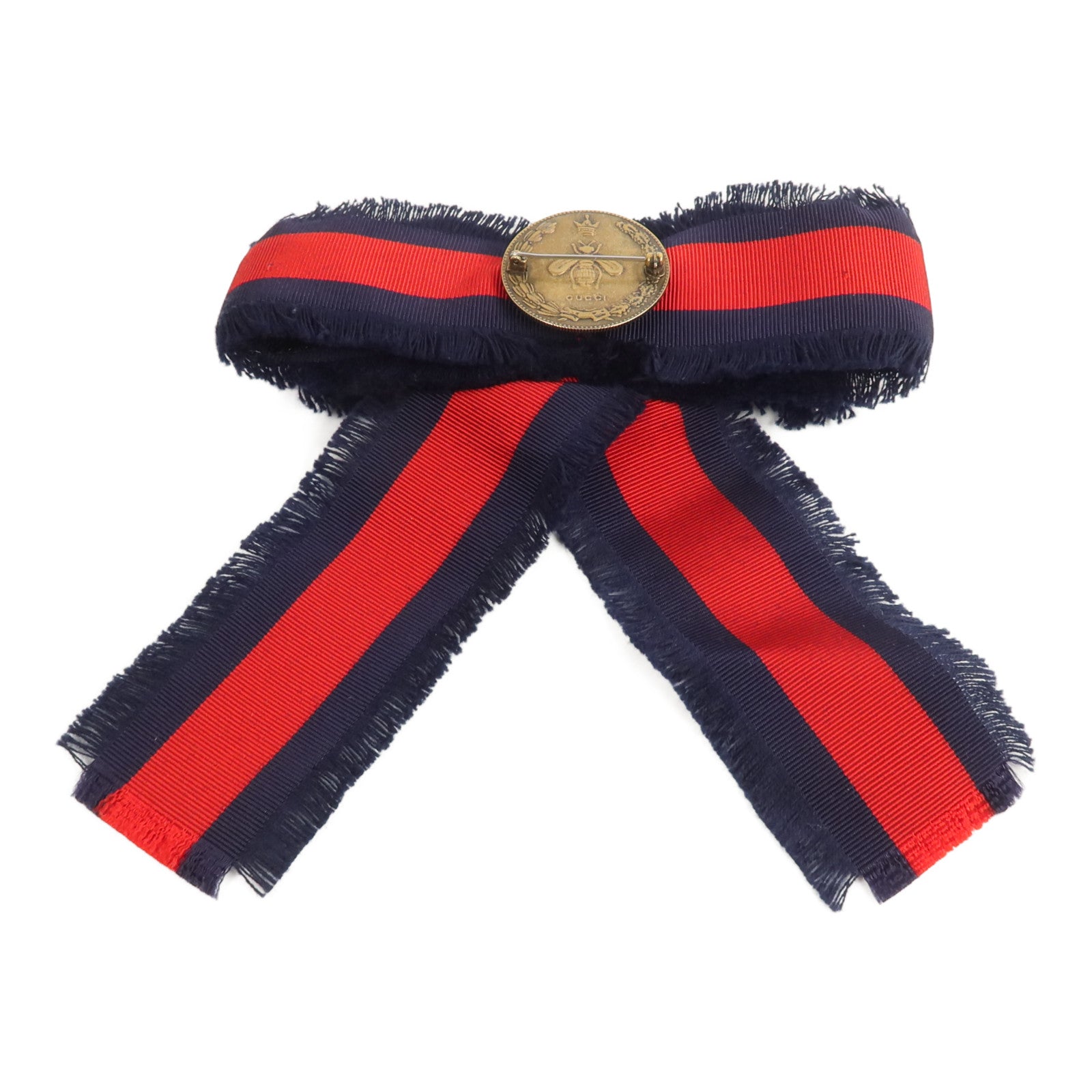 GUCCI PVC/金屬Grosgrain Crystal Bow Brooch胸針