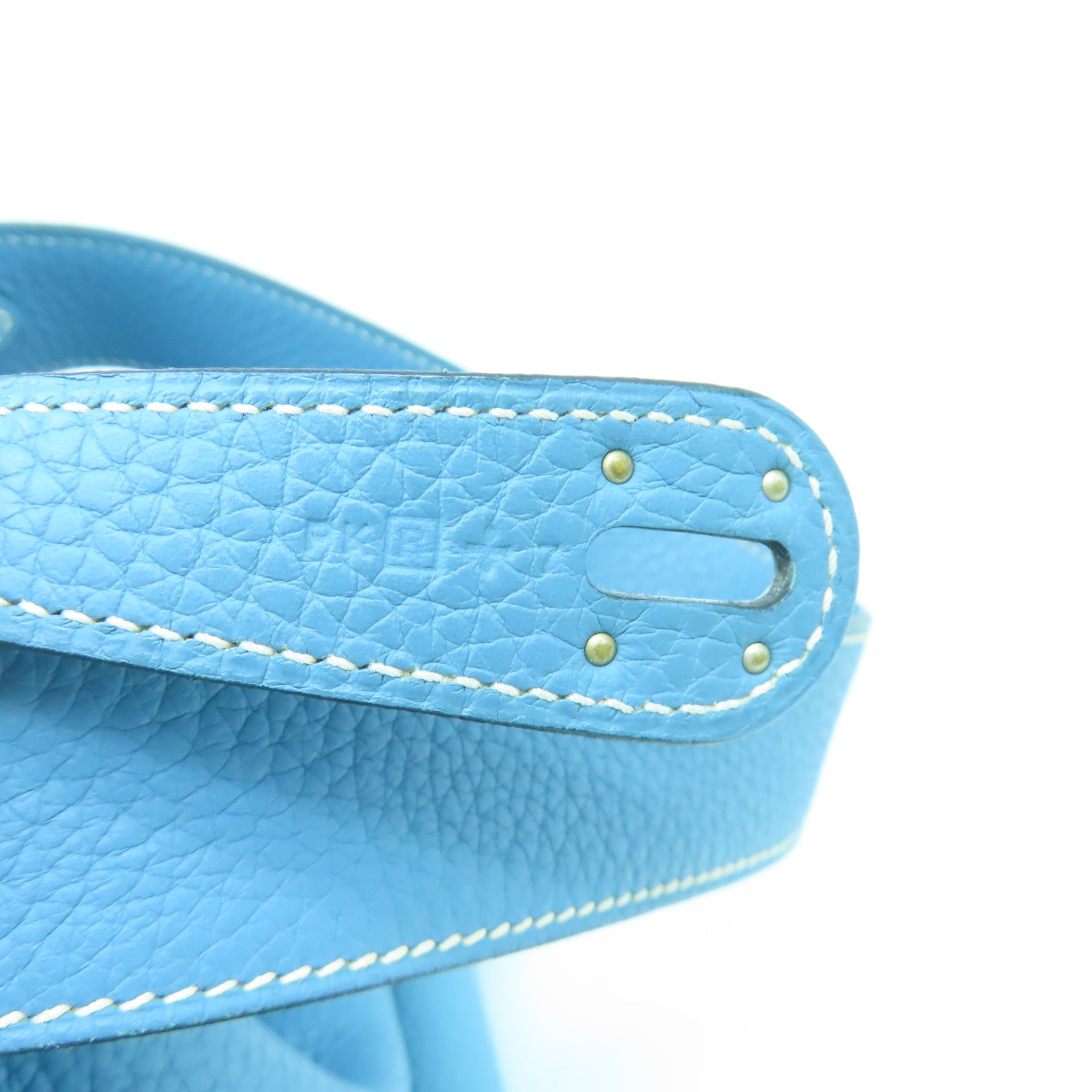 HERMES 【清倉大減價】Taurillon Clemence Lindy 30銀扣手挽肩背兩用袋Blue Jean藍色