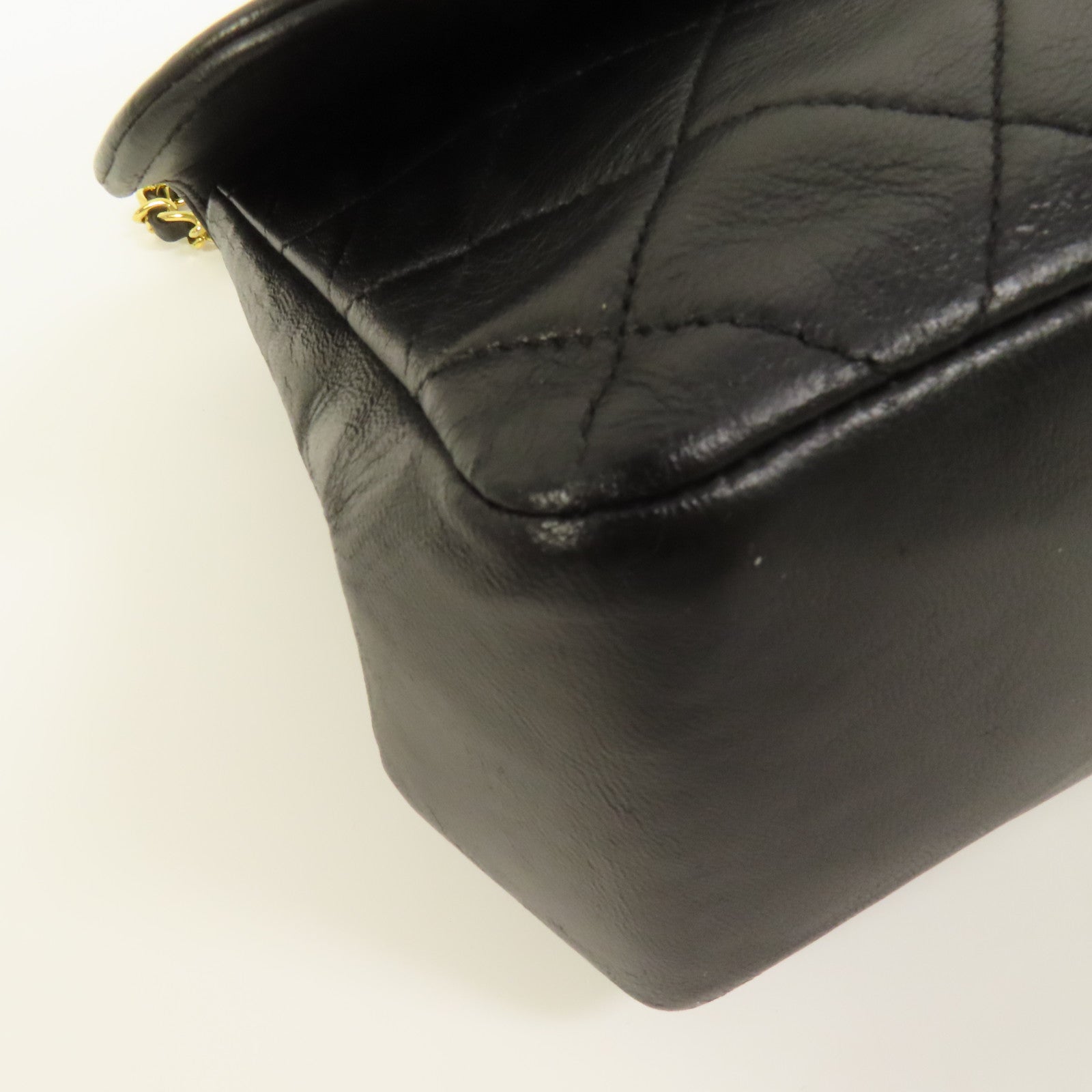 CHANEL 羊皮皮革Vintage Chain Shoulder金扣肩背袋