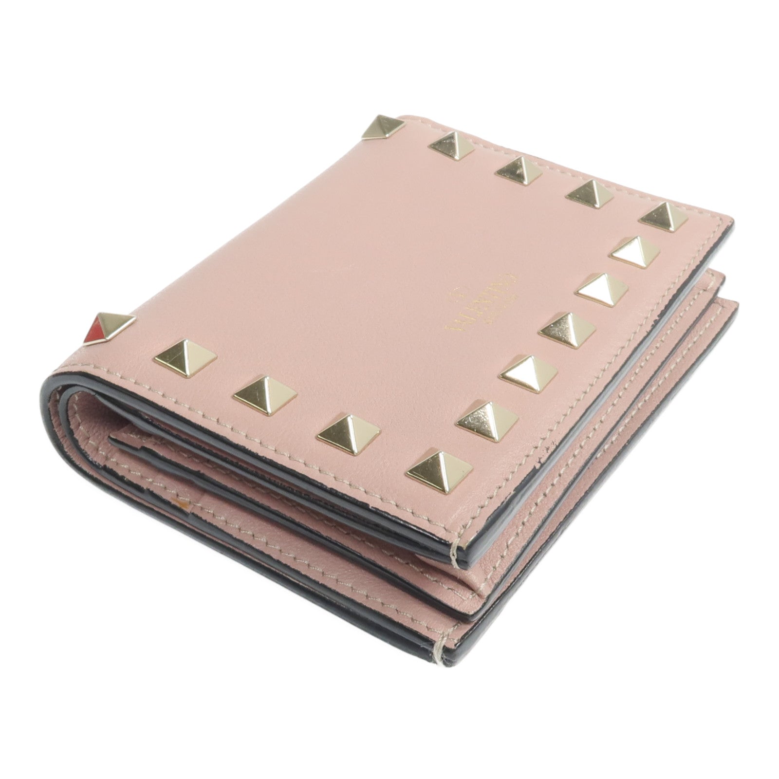 Valentino 牛皮皮革Bifold Wallet金扣錢包