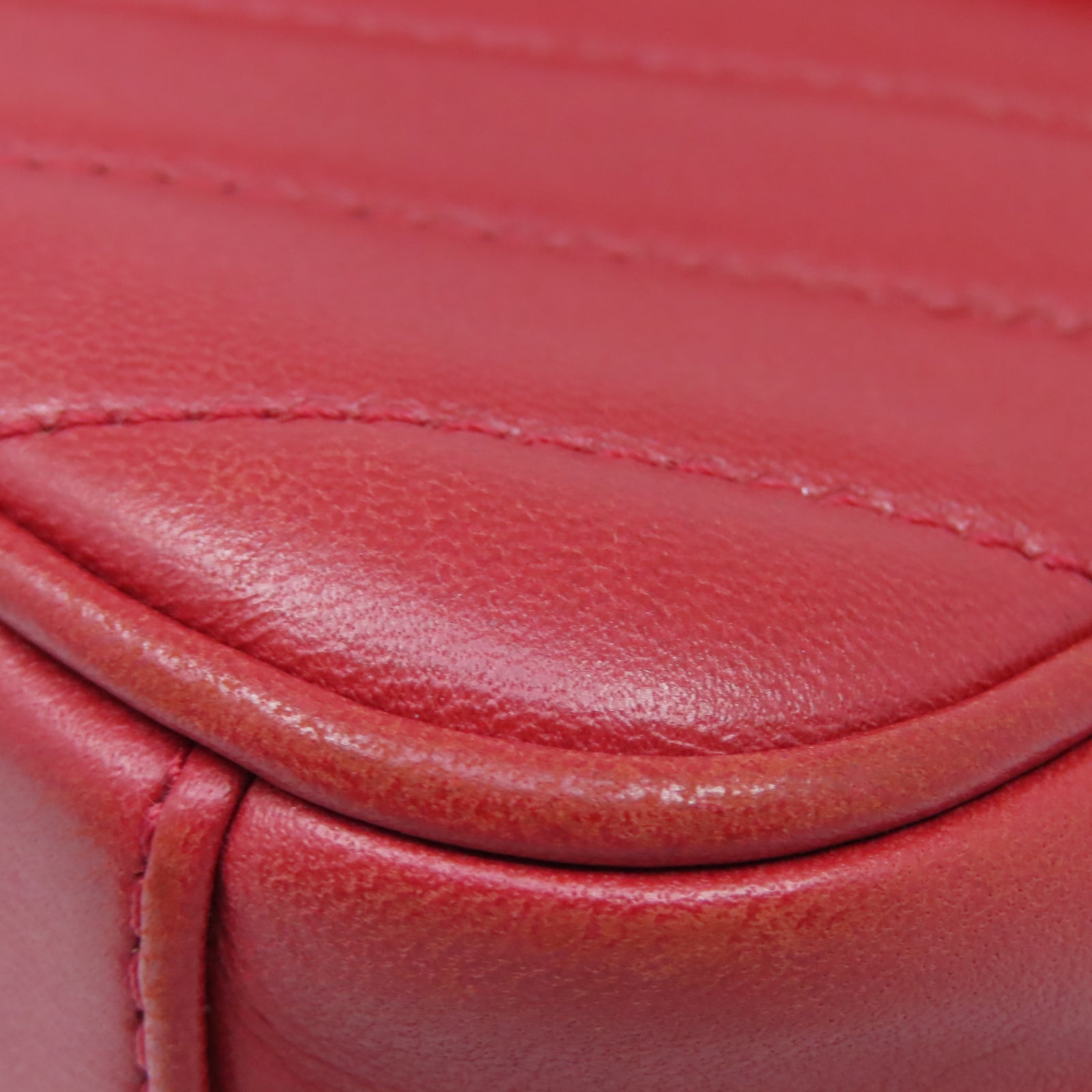 CHANEL 【清倉大減價】斜紋牛皮皮革Shoulder Bag金扣鏈帶肩背袋紅色