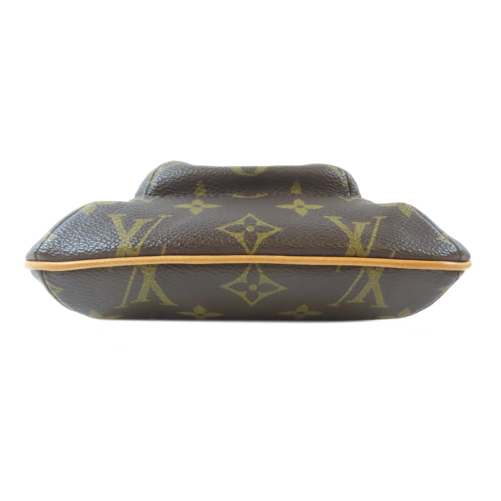 LOUIS VUITTON Monogram Partition金扣手拿包啡色