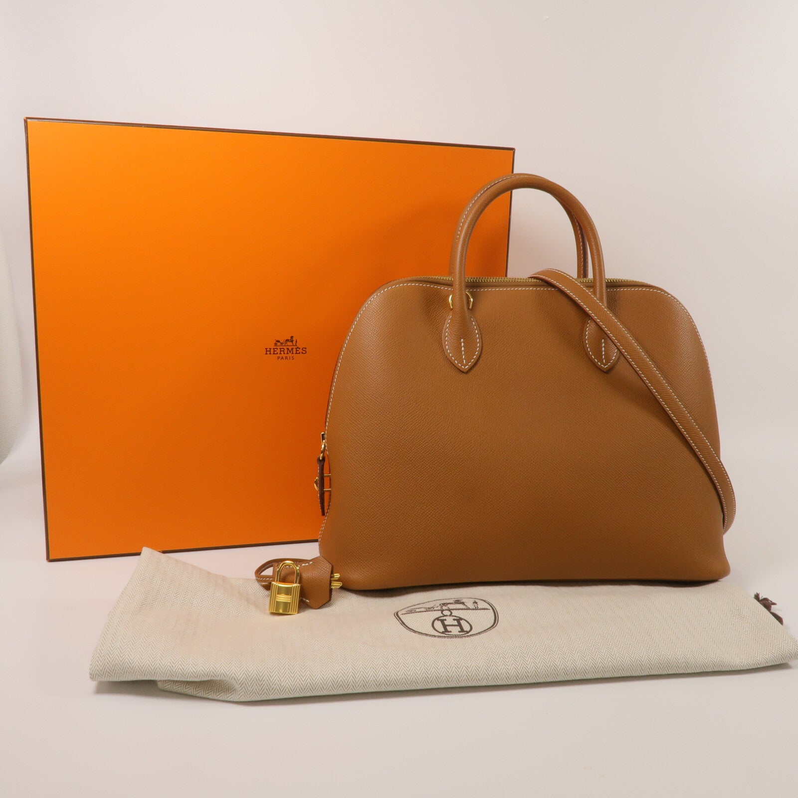 HERMES Epsom皮革Bolide 1923-30手挽肩背兩用袋Gold