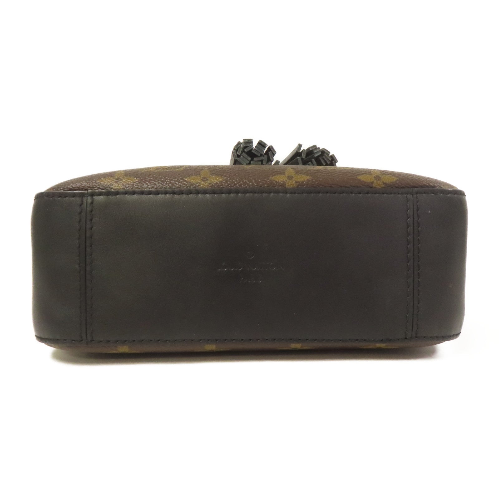 LOUIS VUITTON Monogram Saintonge金扣手挽袋棕色/黑色