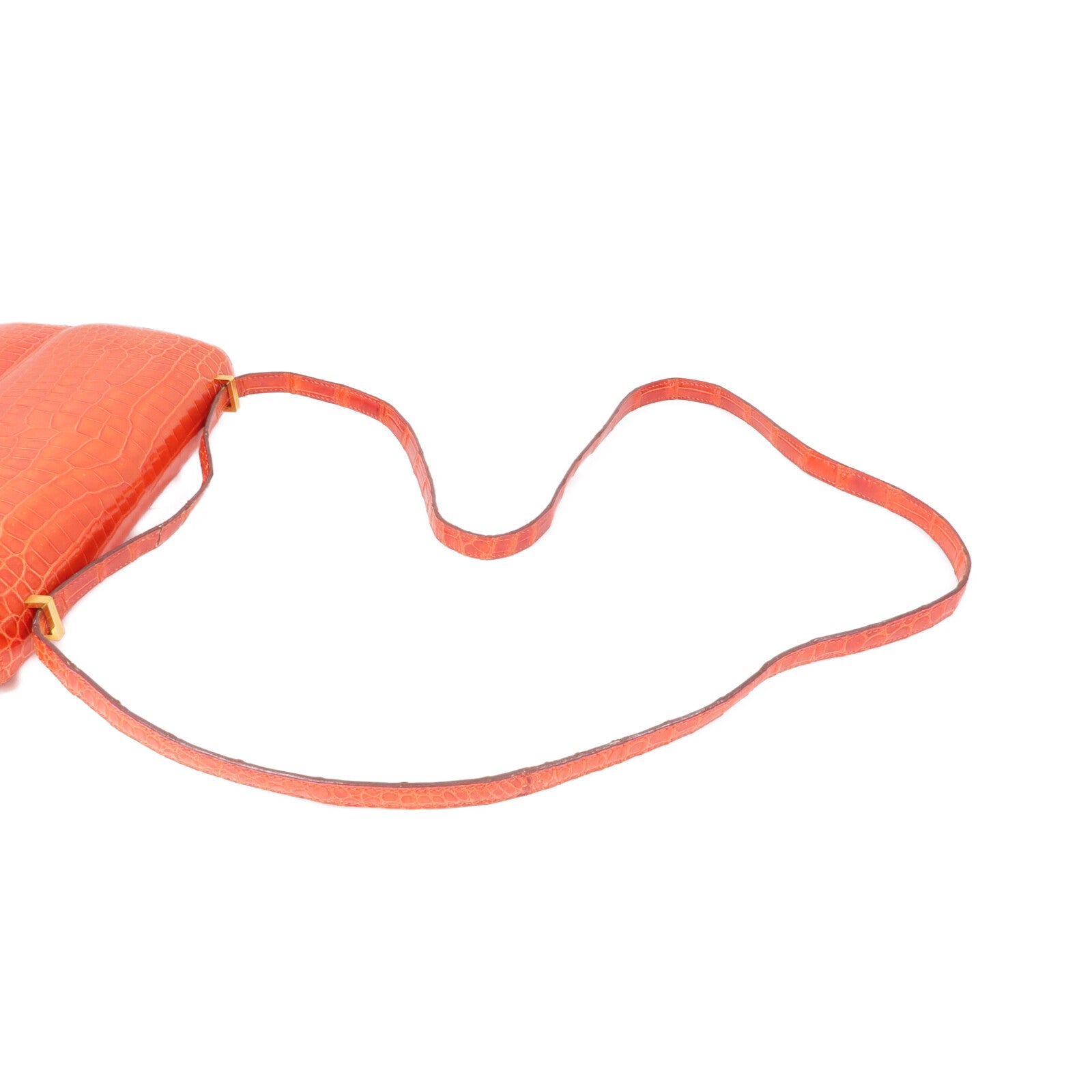 HERMES 鱷魚皮革Constance Elan金扣肩背袋Sanguine Shiny