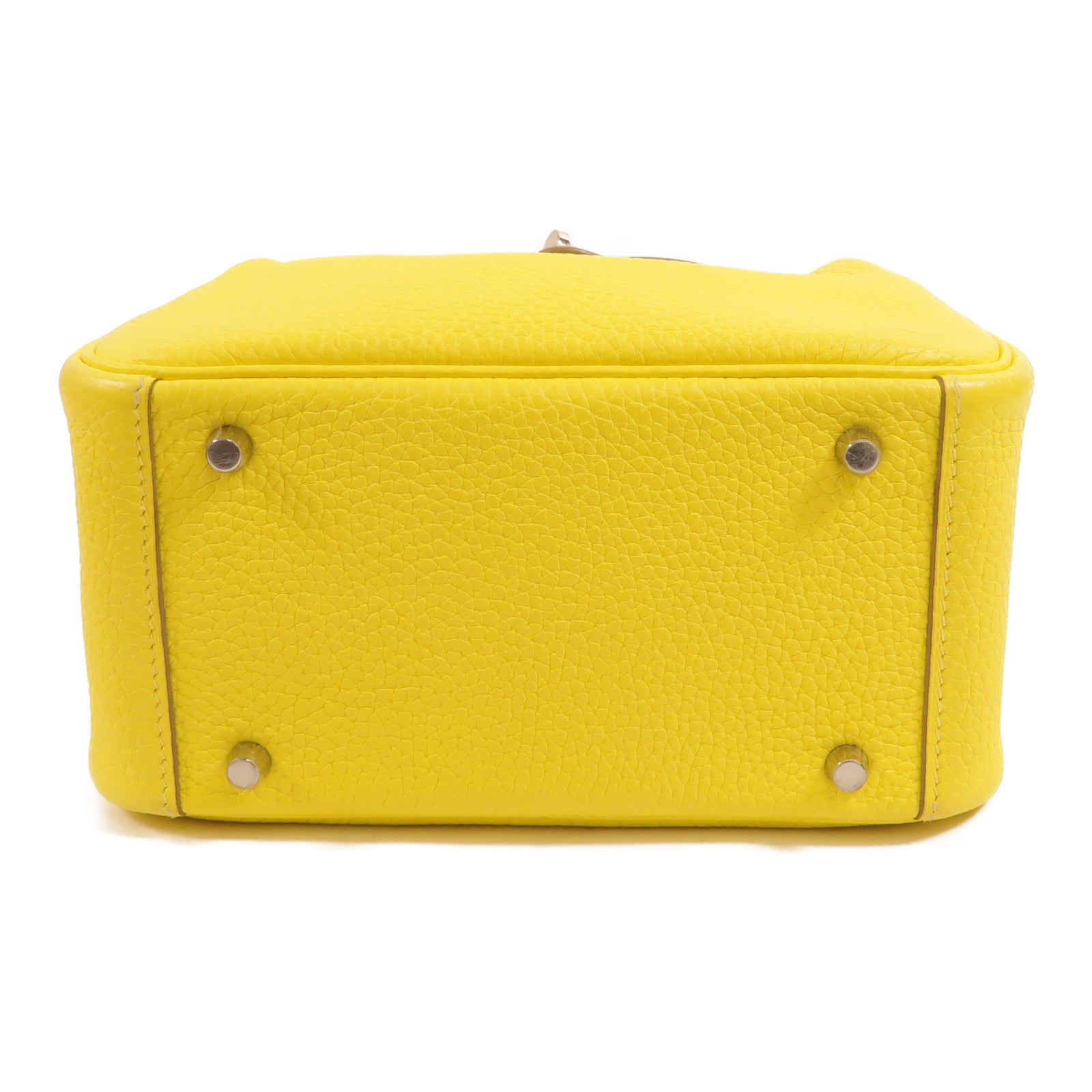 HERMES Clemence皮革Mini Lindy金扣手挽肩背兩用袋Lime