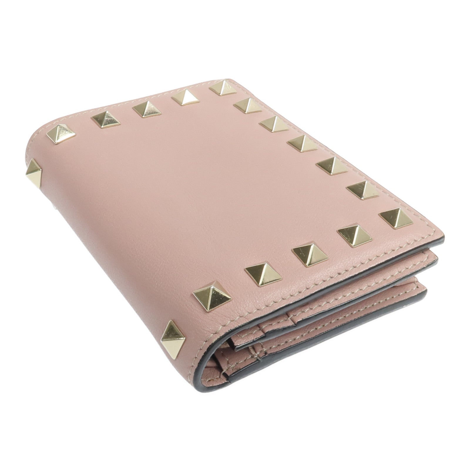 Valentino 牛皮皮革Bifold Wallet金扣錢包