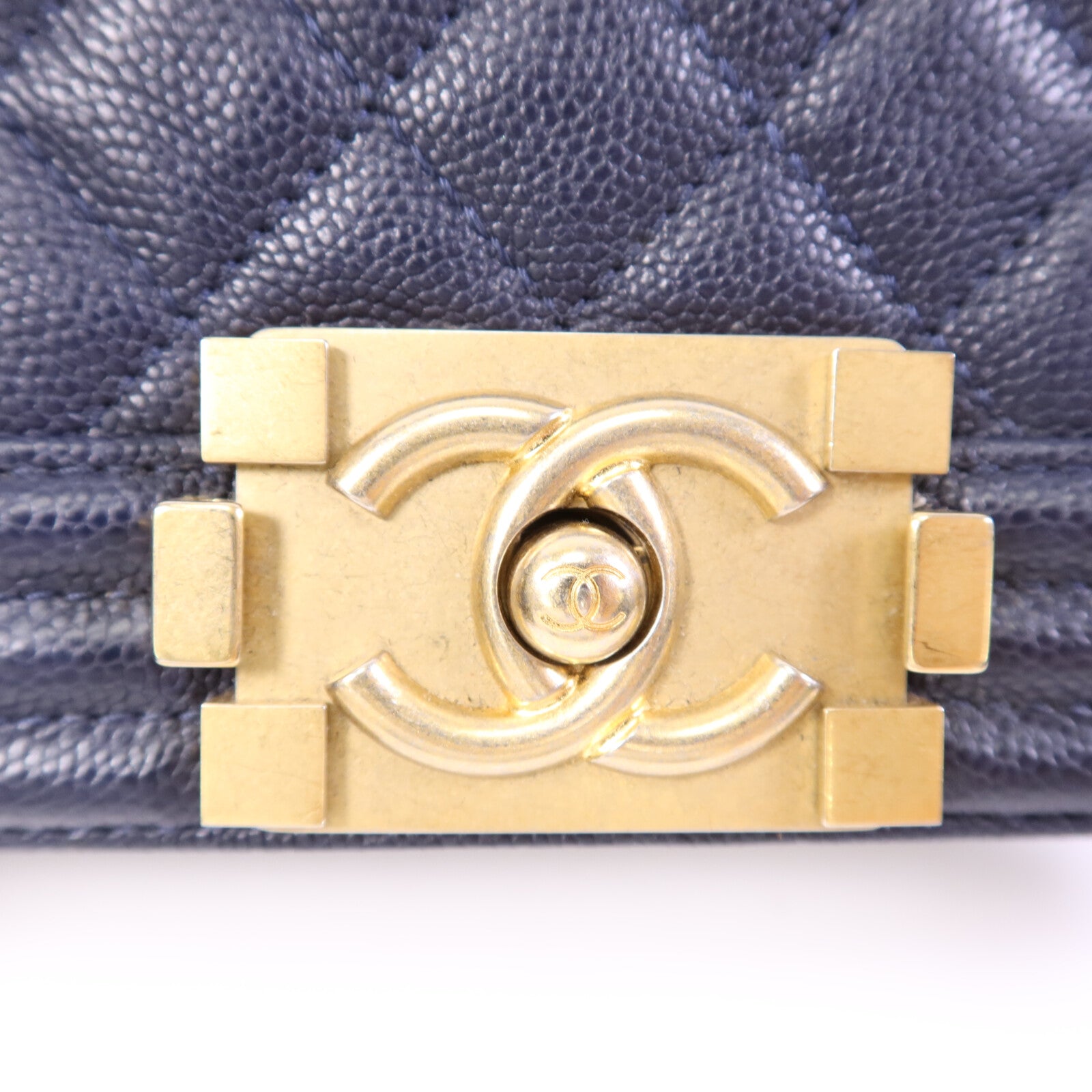 CHANEL 牛皮皮革Boy 20金扣鏈帶肩背袋