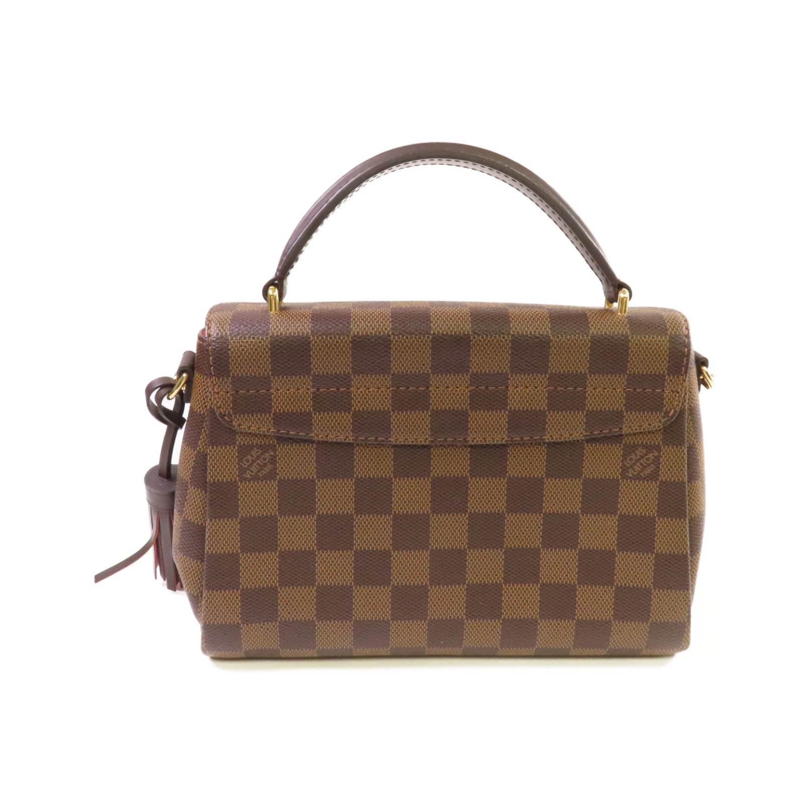 LOUIS VUITTON Damier Ebene Croisette 2Way Shoulder Bag金扣手挽肩背兩用袋啡色