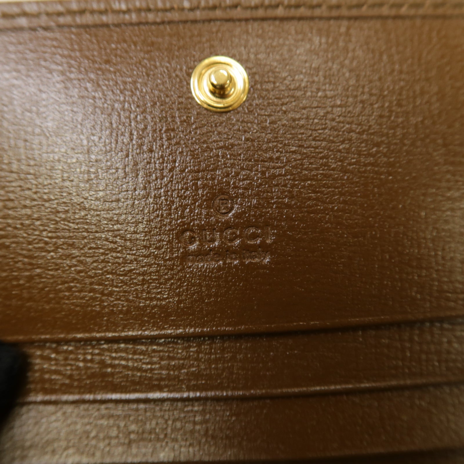 GUCCI 塗層帆布Horsebit 1955 Wallet/Card Holder金扣錢包/卡片套棕色