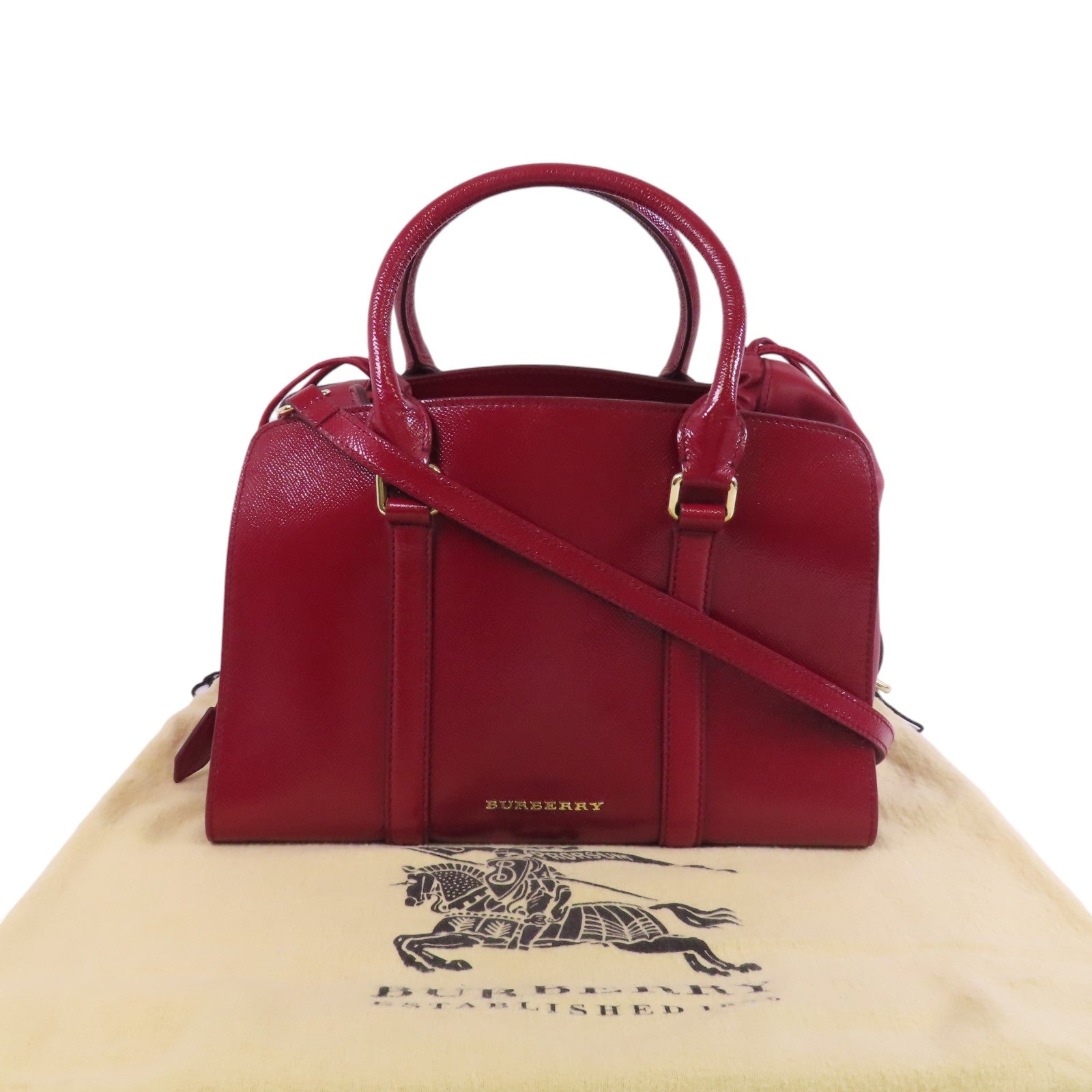 BURBERRY 漆皮皮革Dinton Bag金扣手挽肩背兩用袋