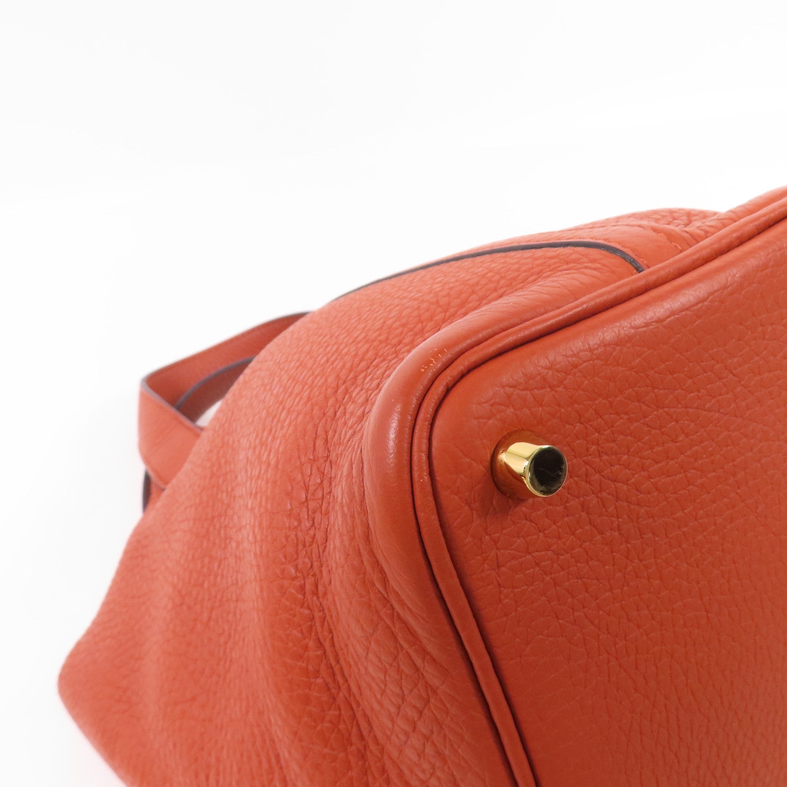 HERMES Clemence皮革Picotin PM金扣手挽袋Cuirre