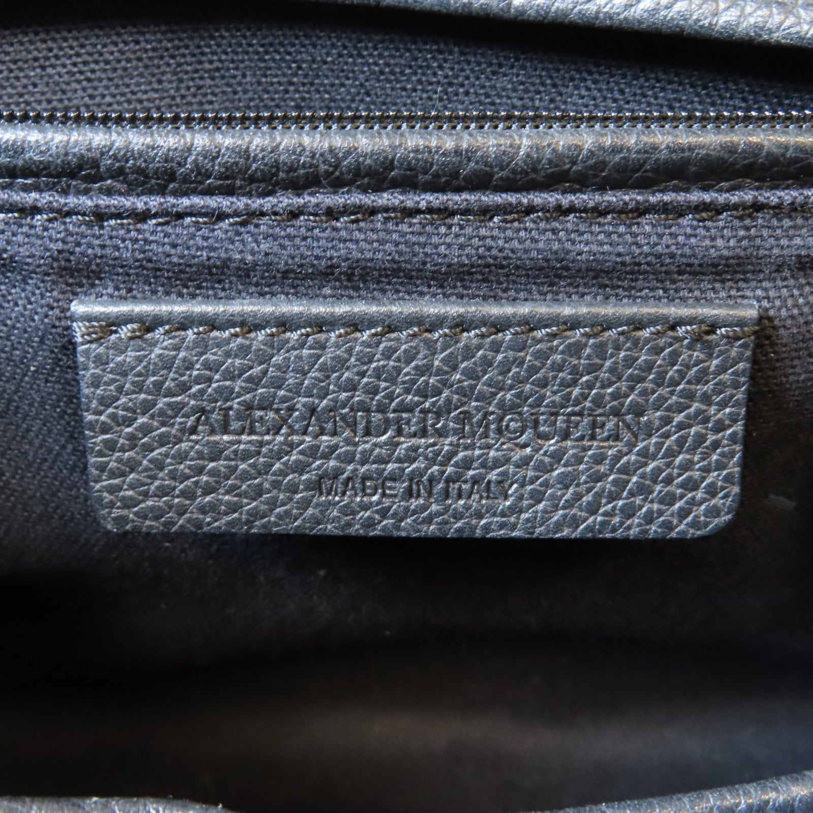 Alexander McQueen 牛皮皮革2 Way Shoulder Bag銀扣手挽肩背兩用袋黑色