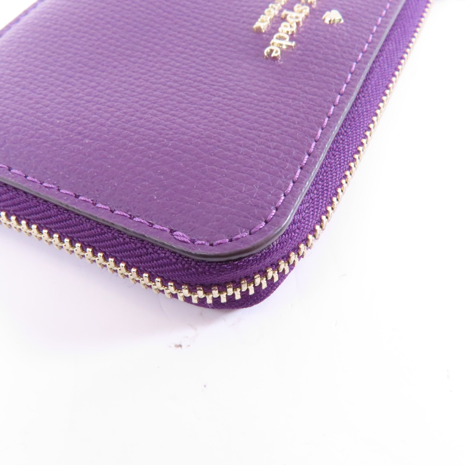 Kate Spade 牛皮皮革Card Case金扣卡片套紫色