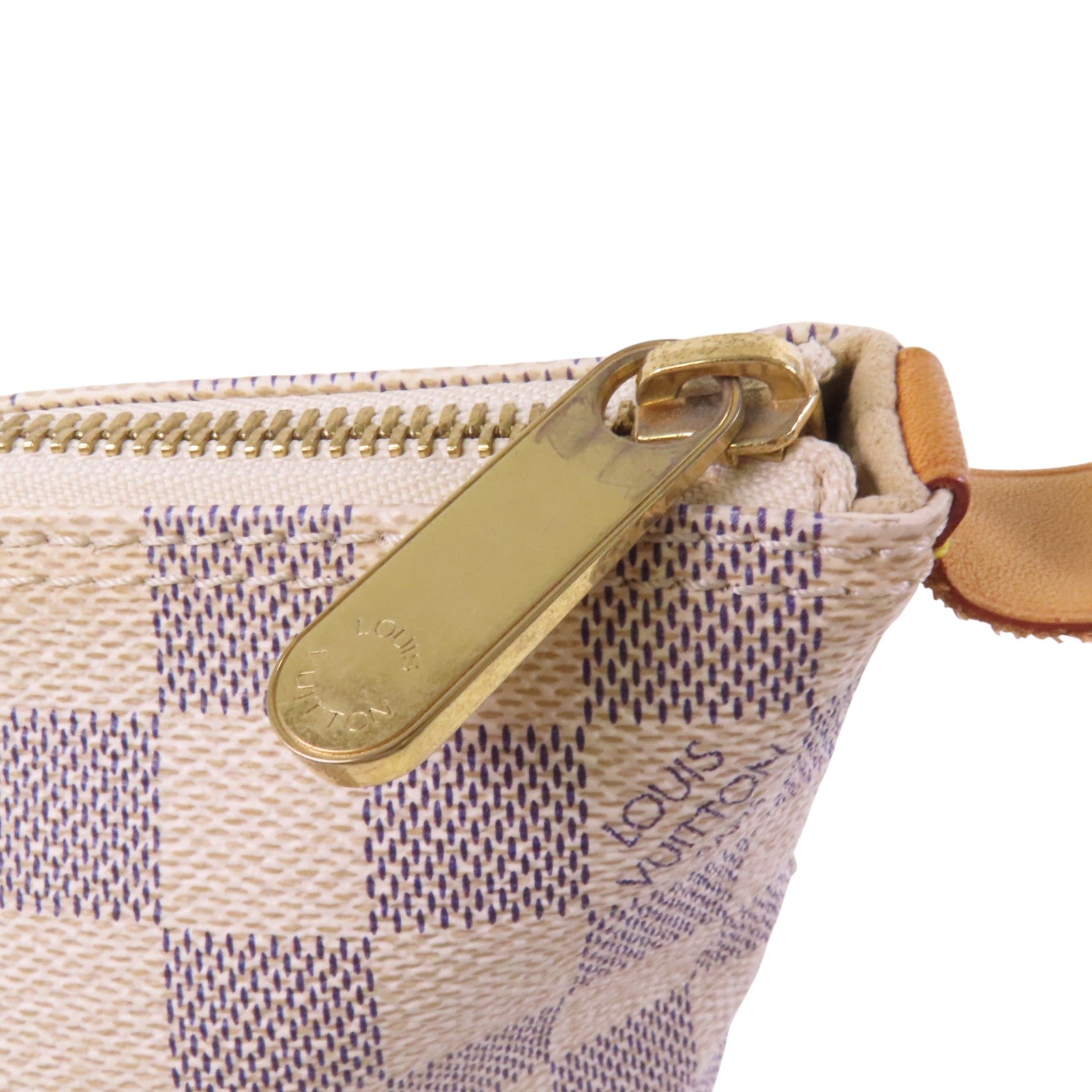 LOUIS VUITTON Damier Azur Saleya PM金扣手挽袋