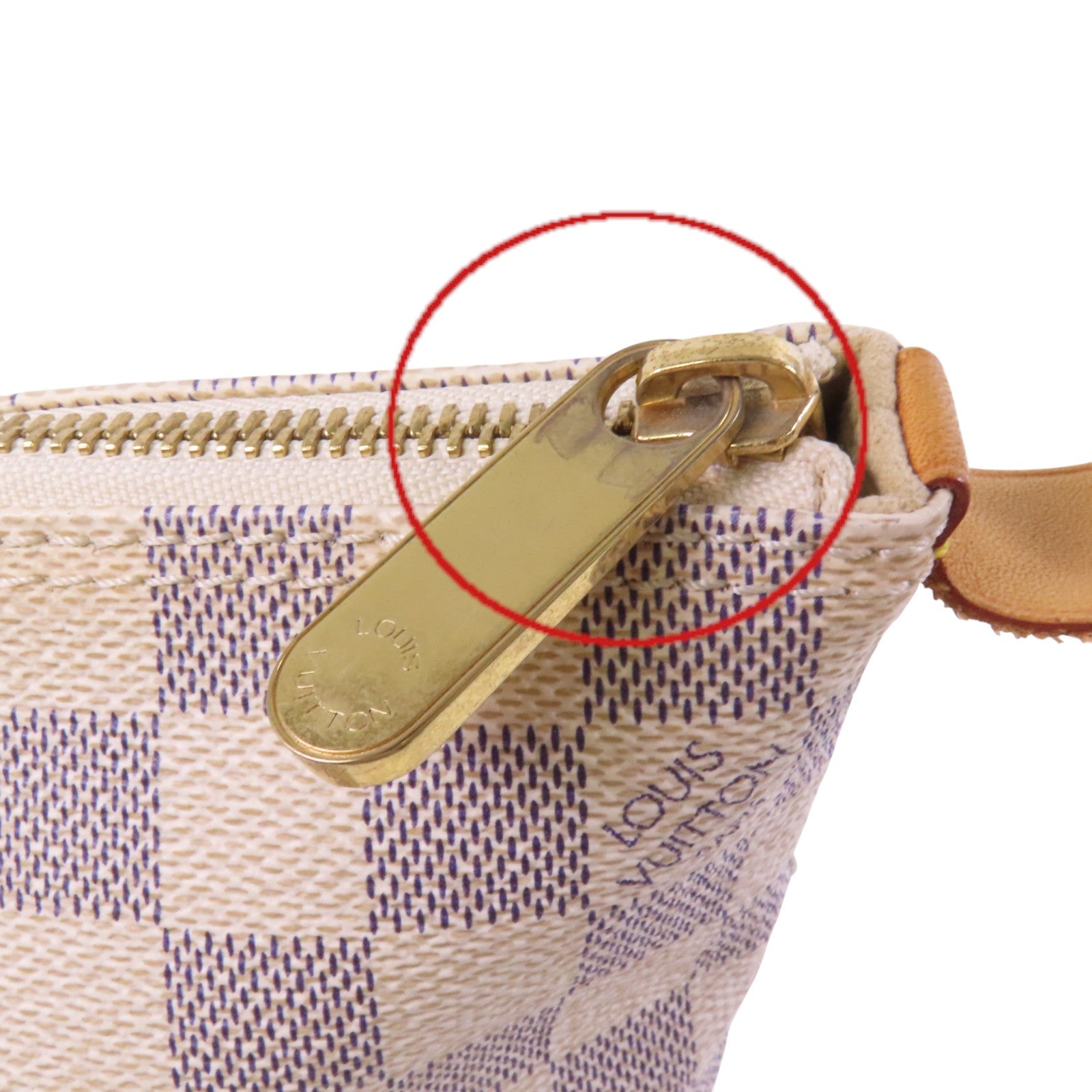 LOUIS VUITTON Damier Azur Saleya PM金扣手挽袋