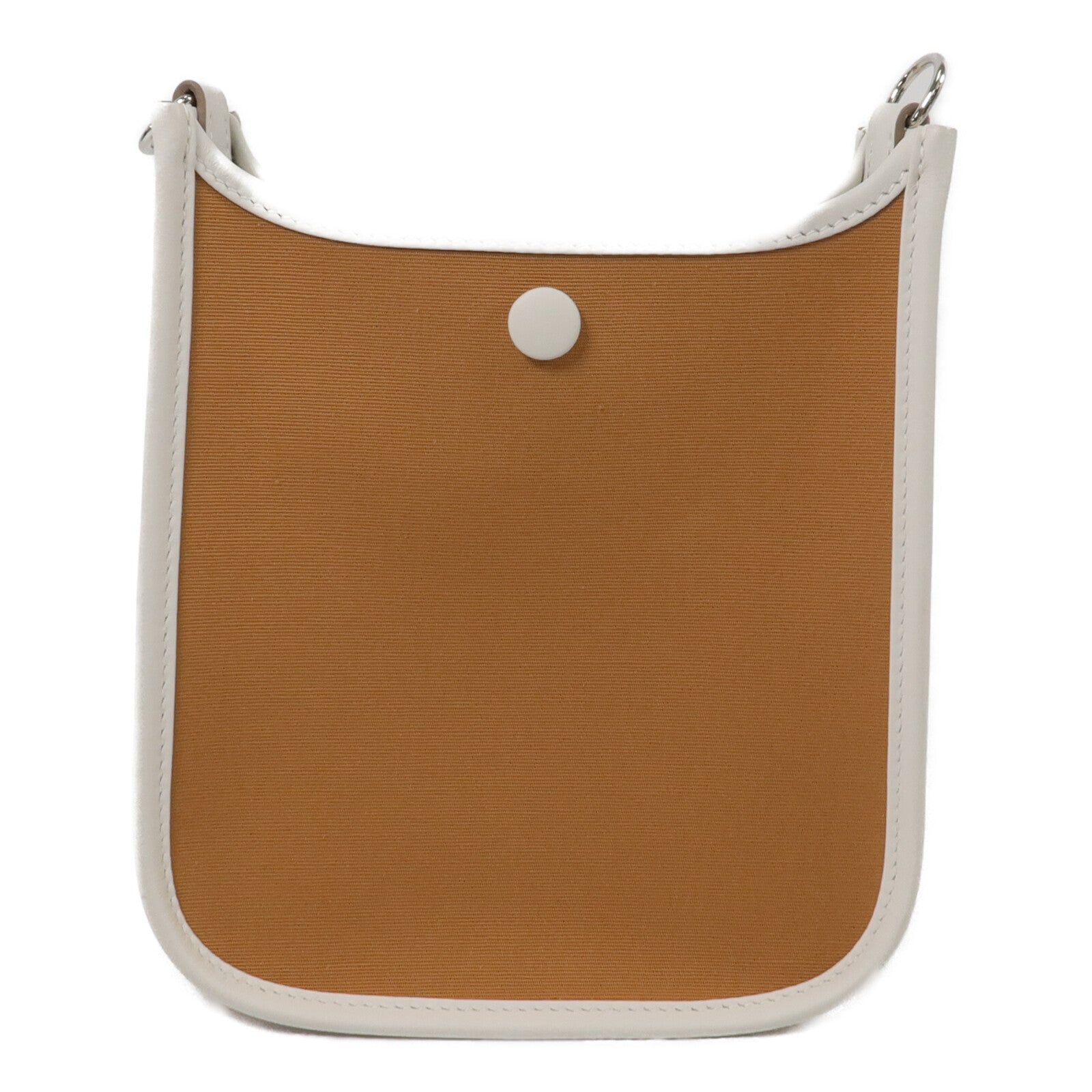 HERMES Swift皮革/Toile Officier Neo Evelyne TPM肩背袋Etoupe/Gris Pale