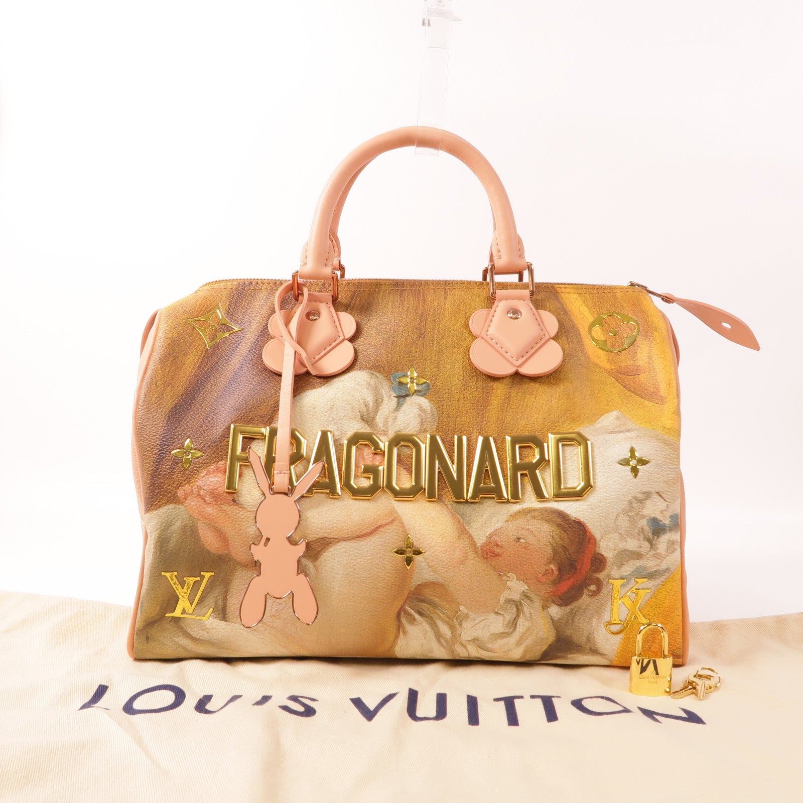 LOUIS VUITTON LV GHW Fragonard Speedy 30 Handbag M43307 Calfskin/Coated Canvas