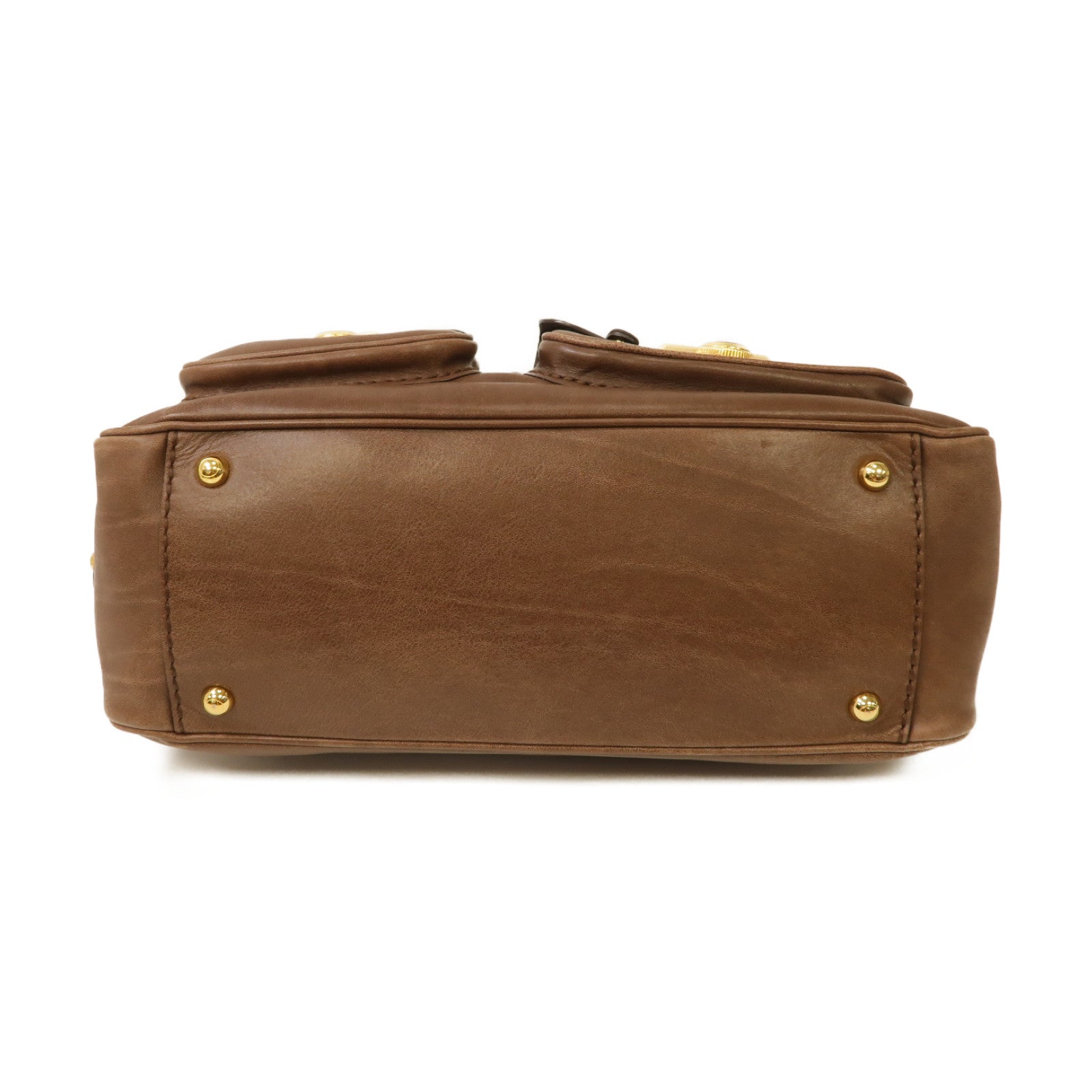 TOD'S 【激減優惠】牛皮皮革Shoulder Bag金扣肩背袋棕色