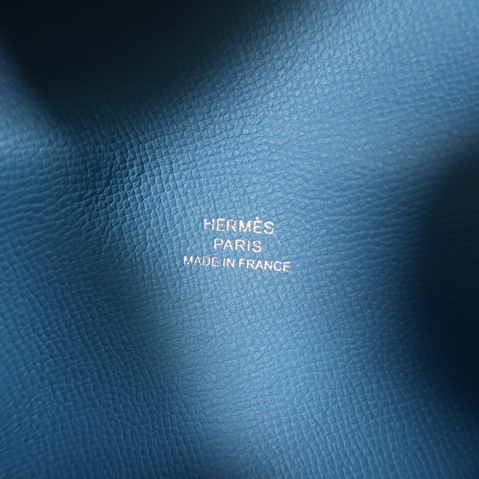HERMES Epsom皮革Calvi Card Holder銀扣卡片套