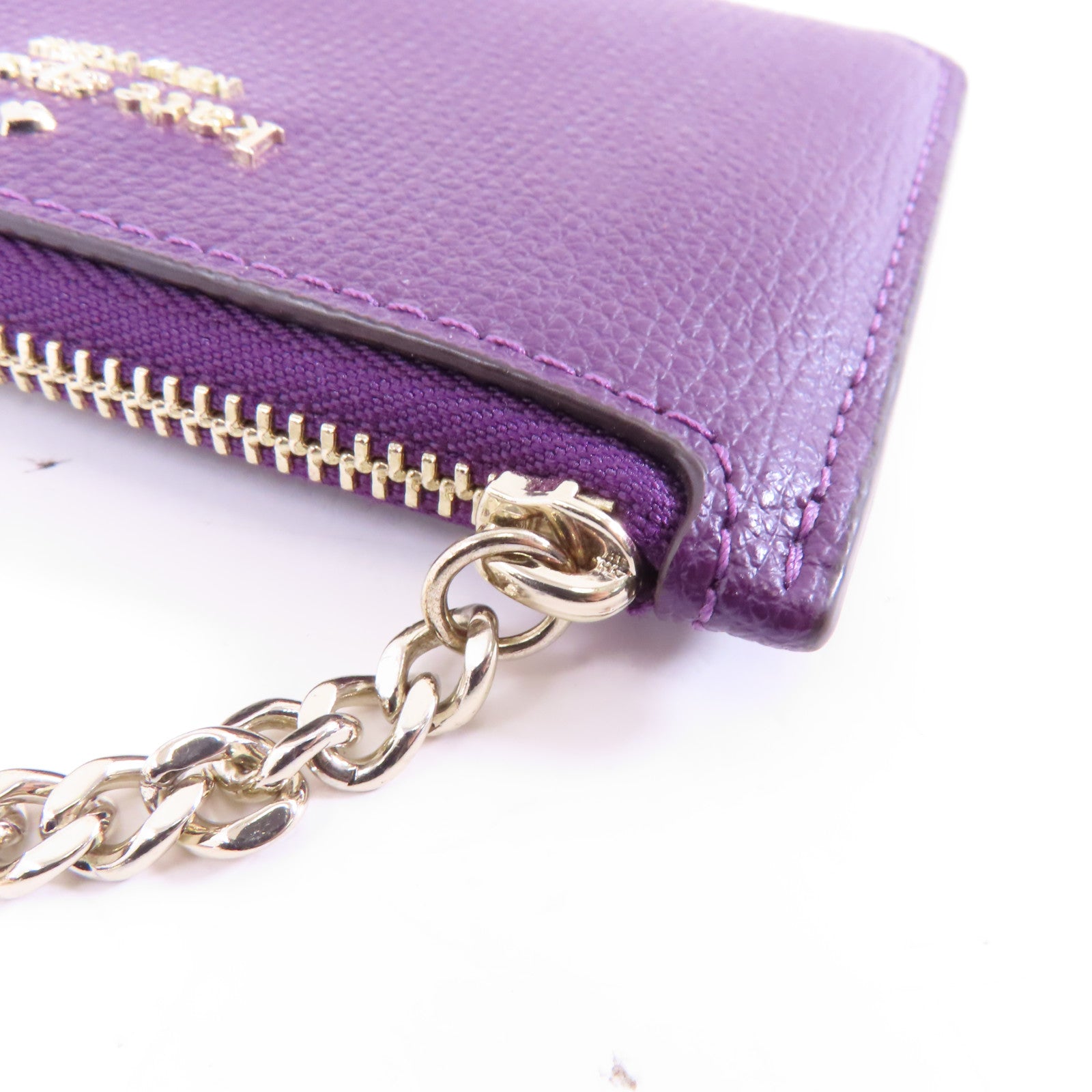 Kate Spade 牛皮皮革Card Case金扣卡片套紫色