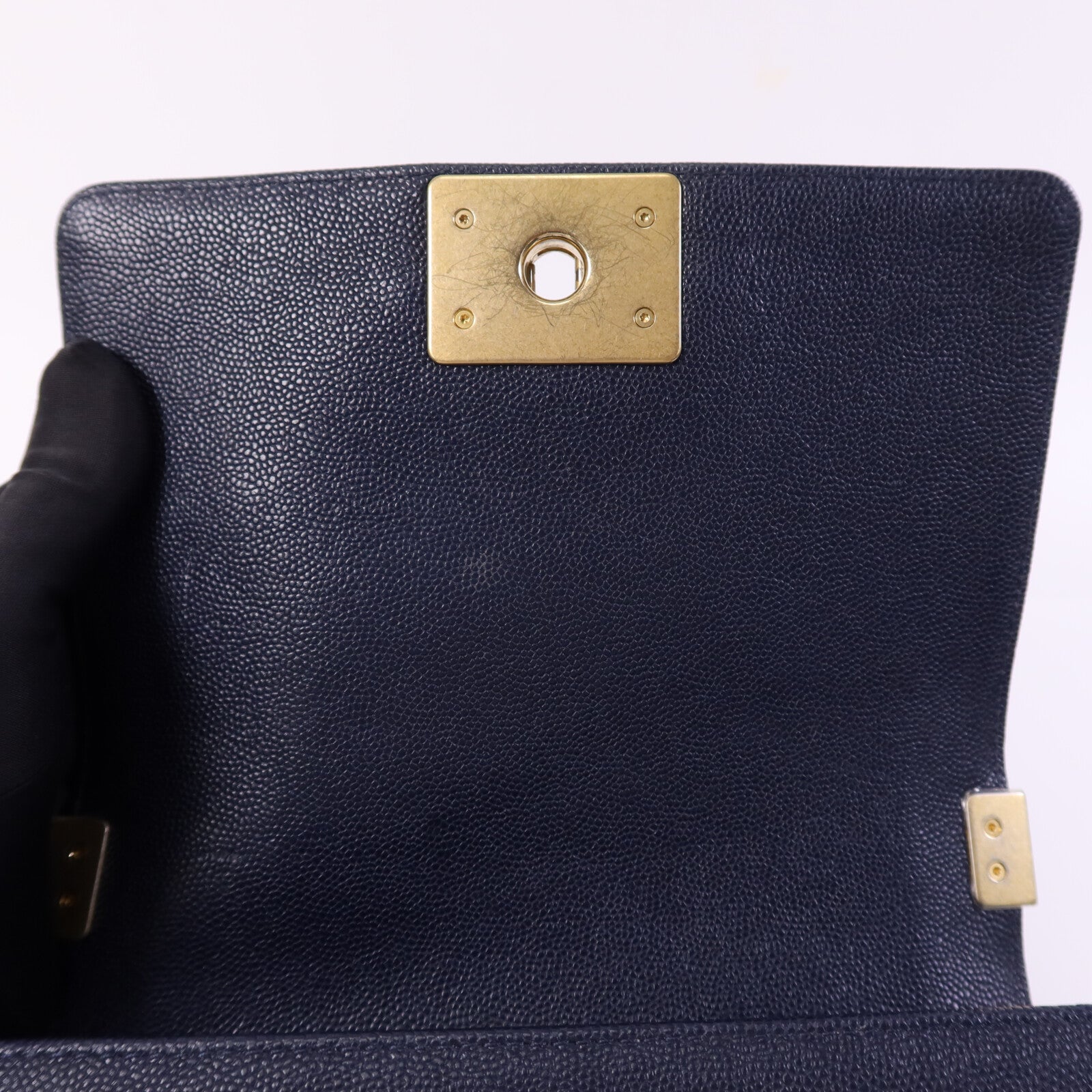 CHANEL 牛皮皮革Boy 20金扣鏈帶肩背袋