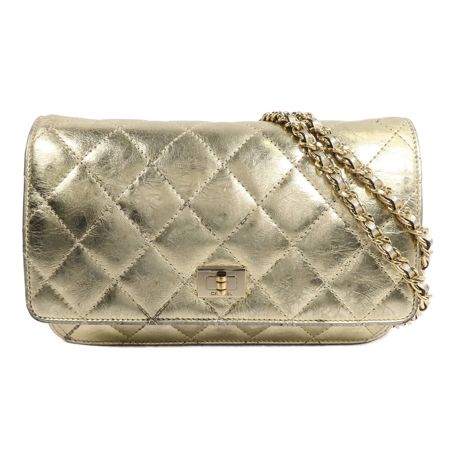 CHANEL 羊皮皮革2.55 Wallet On Chain鏈帶肩背袋