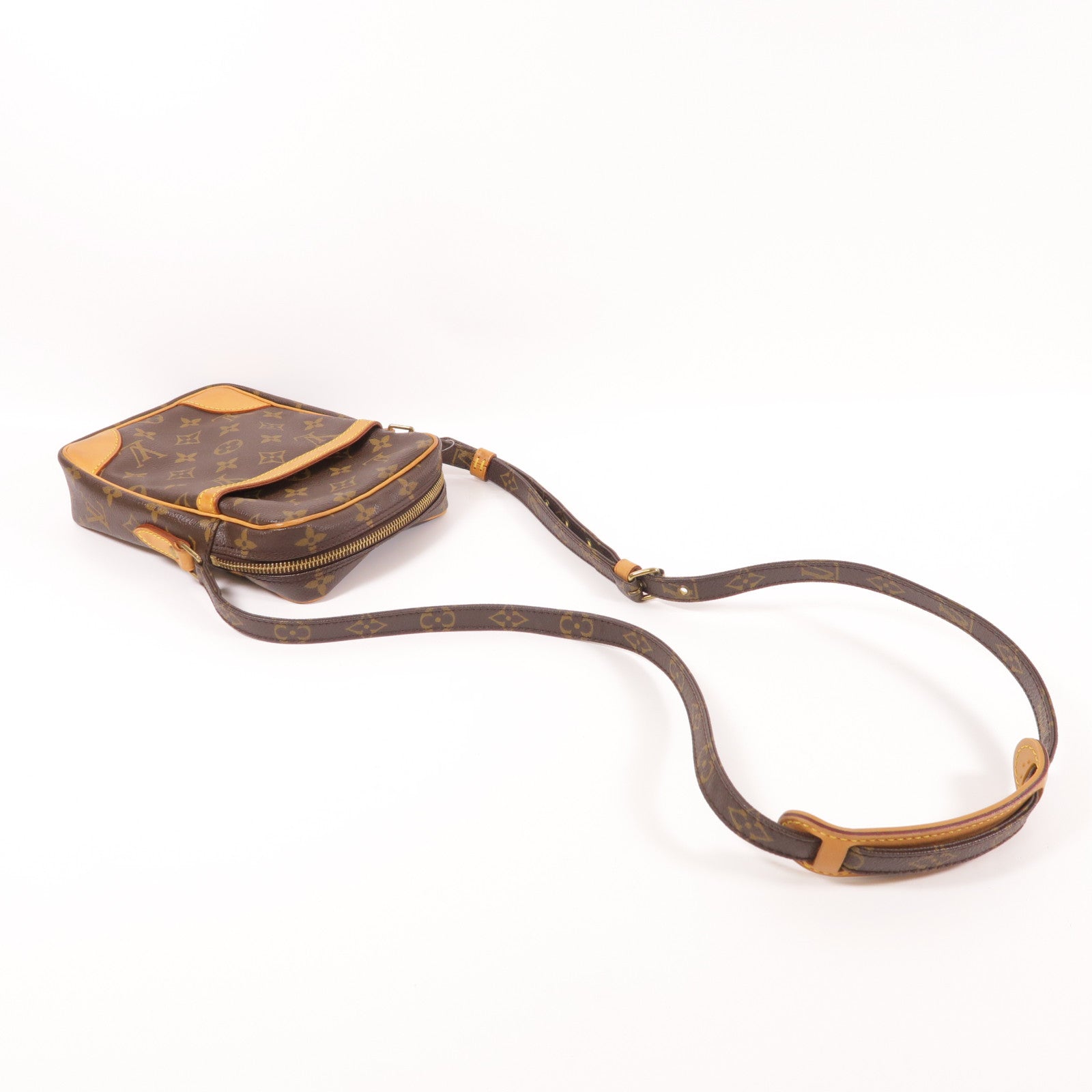 LOUIS VUITTON Monogram Danube金扣肩背袋棕色