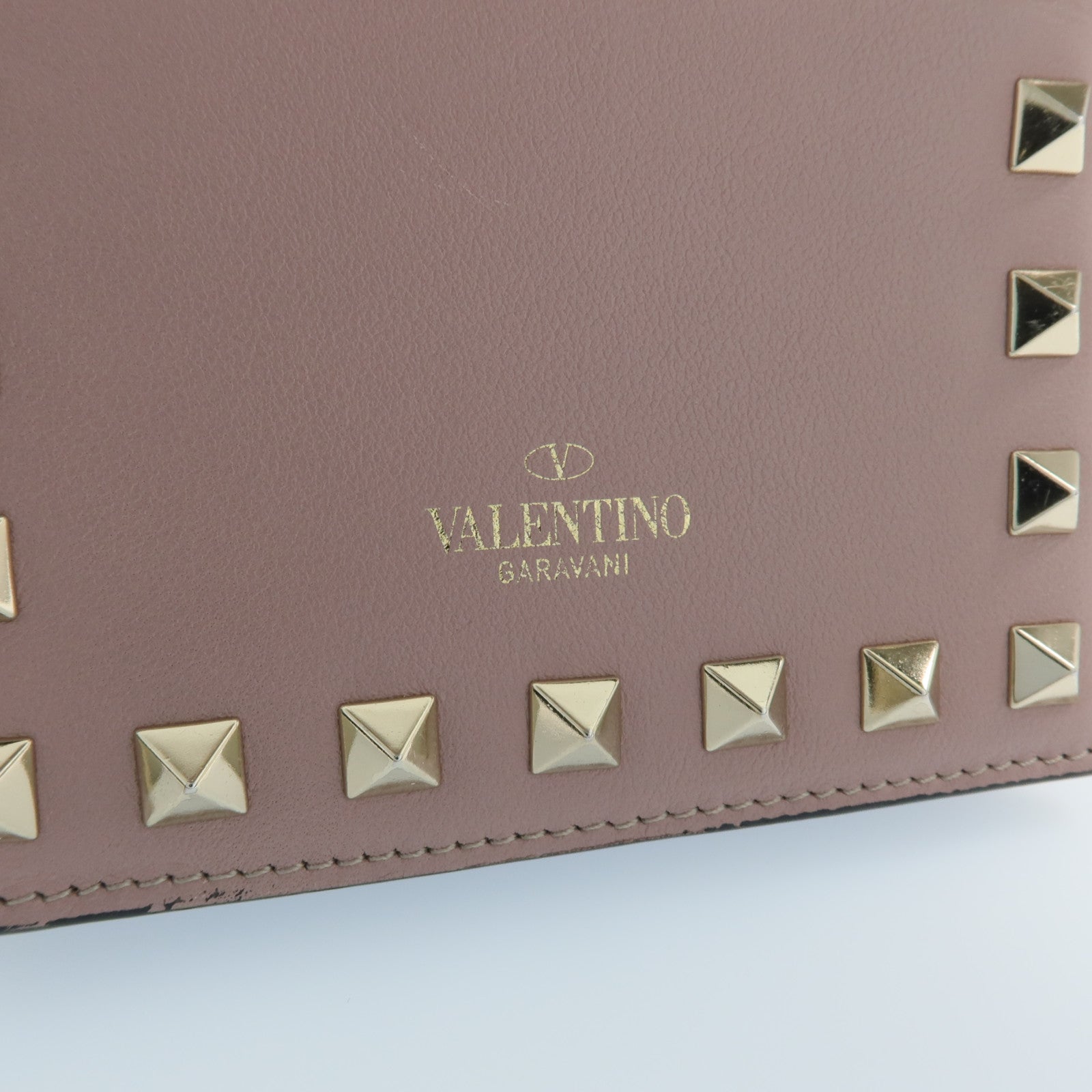 Valentino 牛皮皮革Bifold Wallet金扣錢包