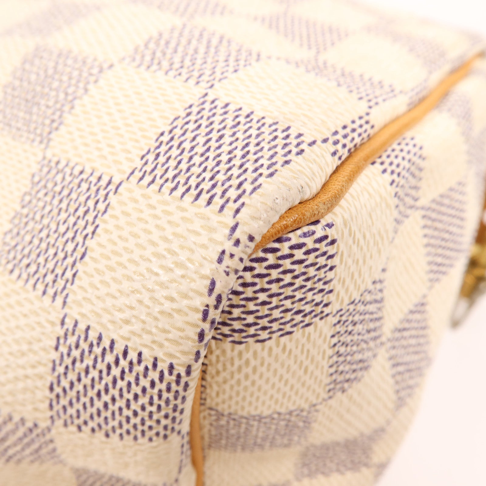 LOUIS VUITTON Damier Azur Speedy 25金扣手挽袋