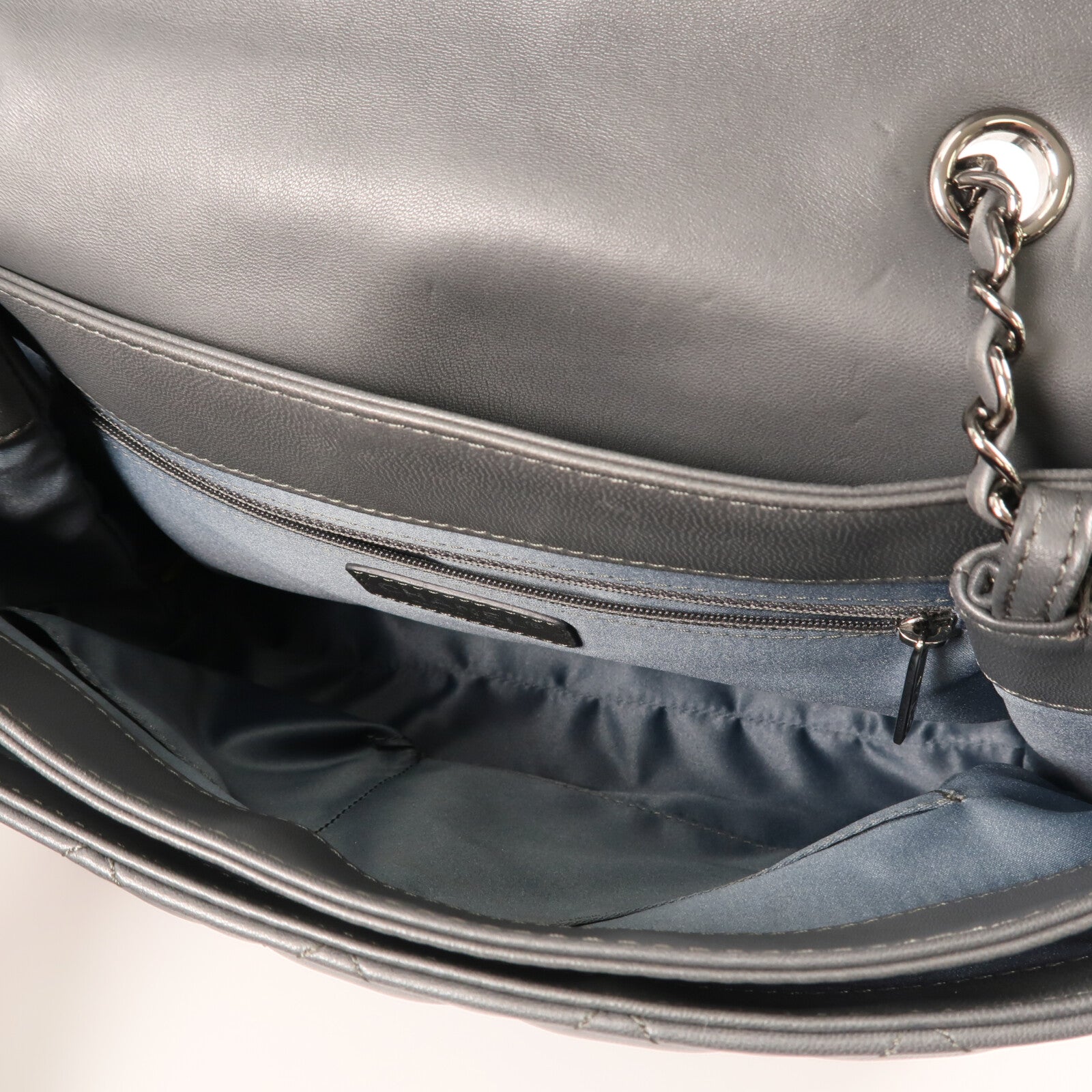 CHANEL 羊皮皮革Shoulder Bag銀扣鏈帶肩背袋