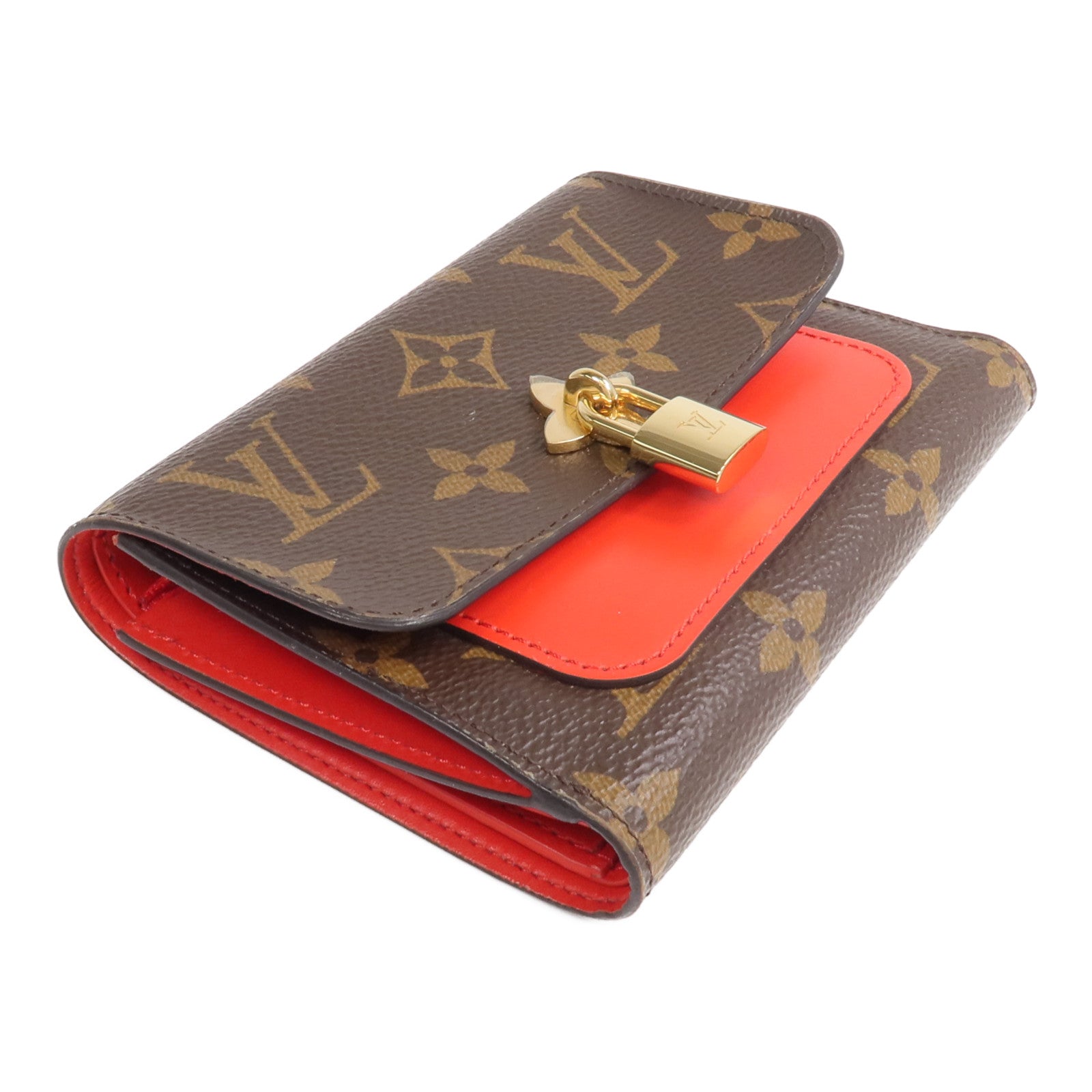 LOUIS VUITTON Monogram Flower Lock金扣錢包