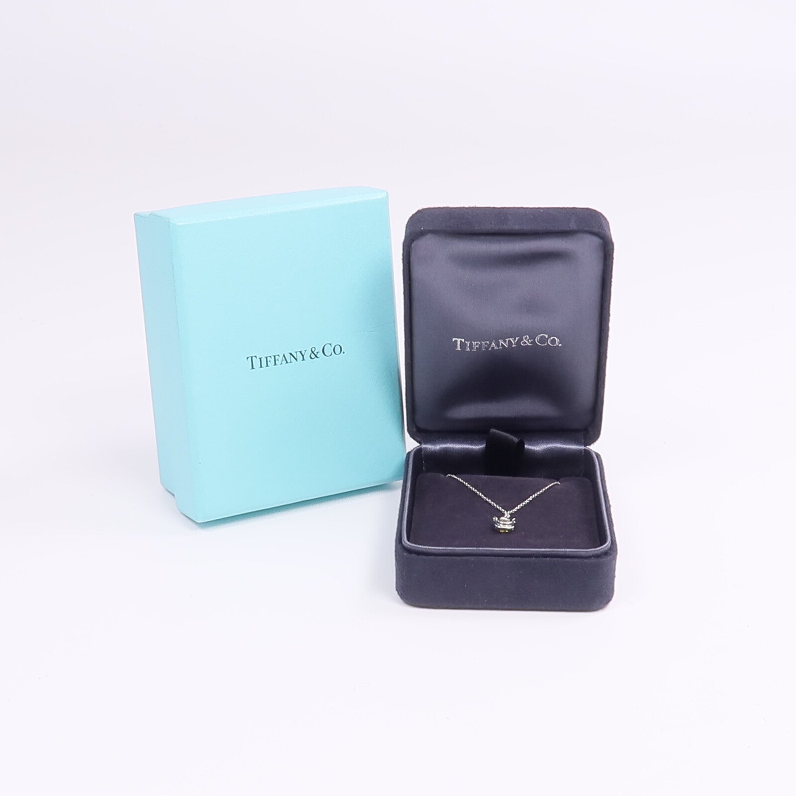 TIFFANY＆CO PT950鉑金/18K黃金Diamond Necklae鑽石項鍊