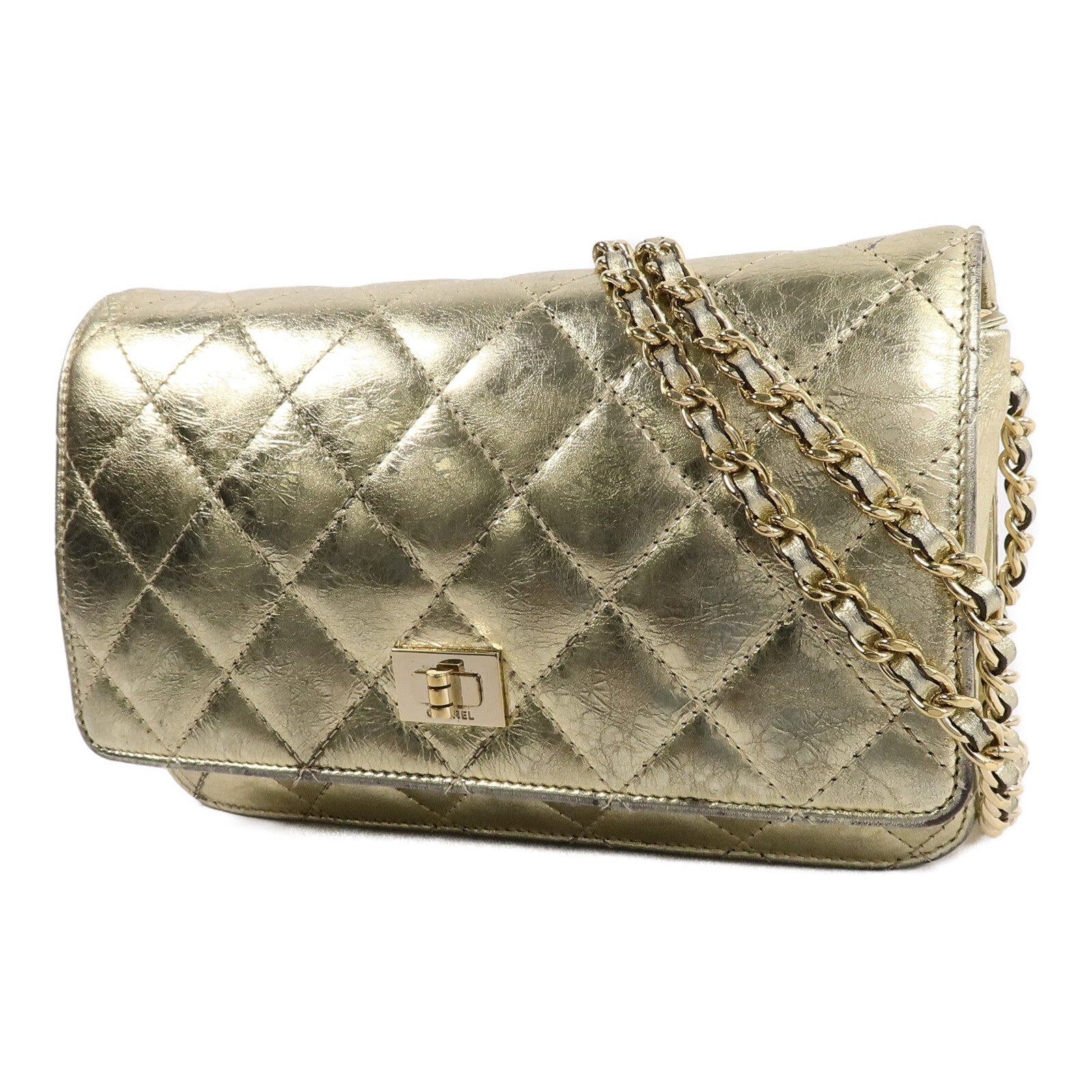 CHANEL 羊皮皮革2.55 Wallet On Chain鏈帶肩背袋