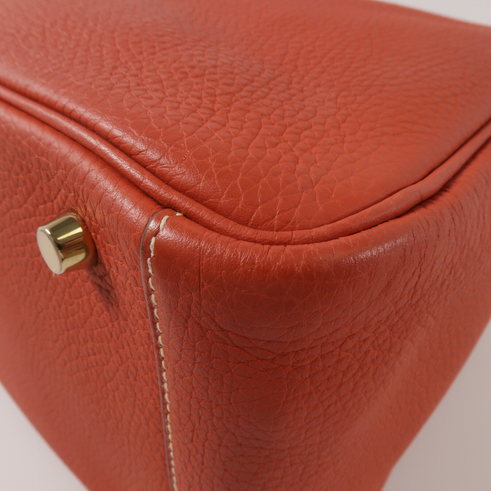 HERMES Clemence皮革Lindy 30肩背袋Rouge Tomate
